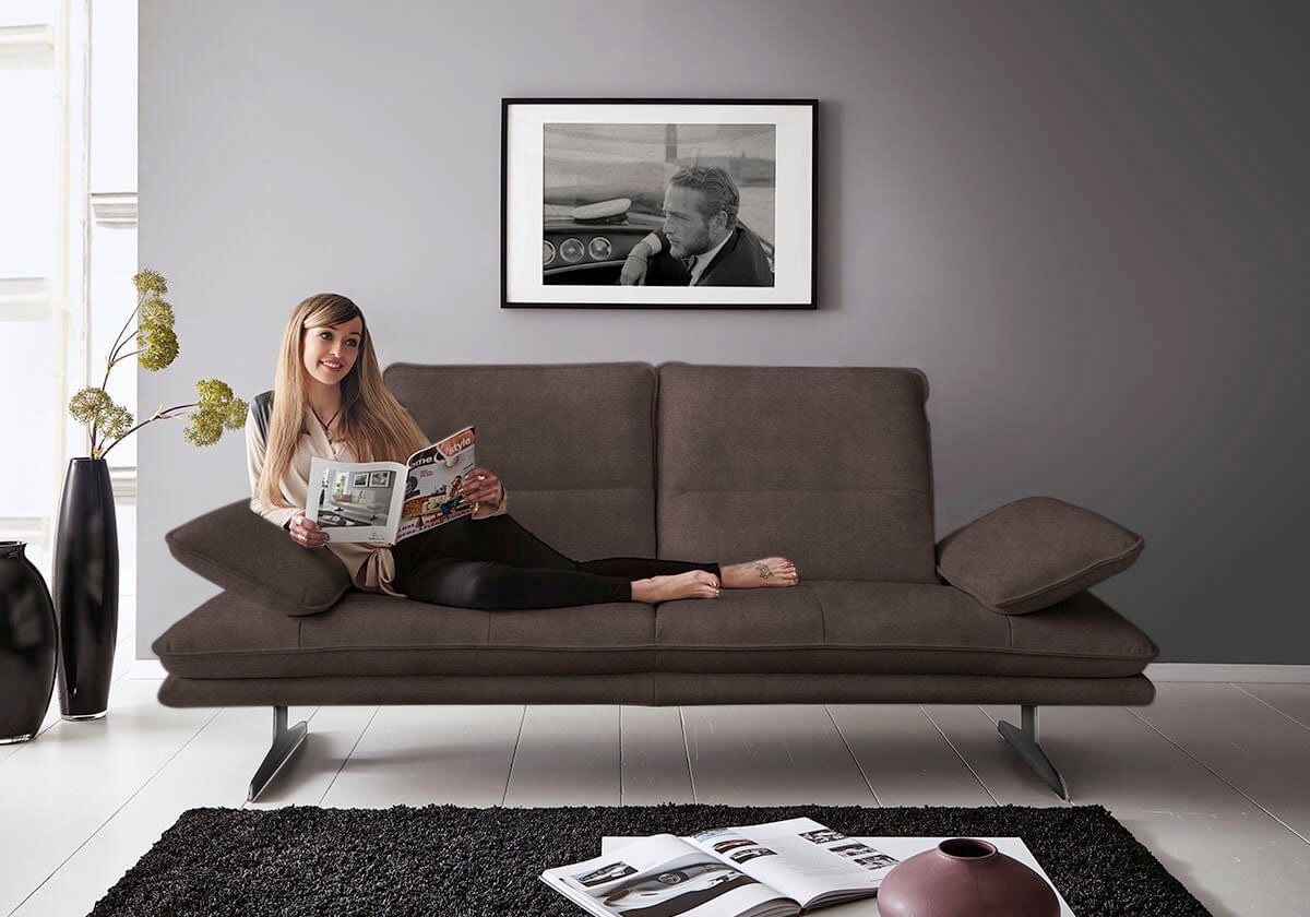 W.SCHILLIG 2-Sitzer »broadway, Designsofa mit tollem Sitzkomfort«, Sitztiefenverstellung, Kopfteil- & Seitenteilverstellung, Breite 216cm