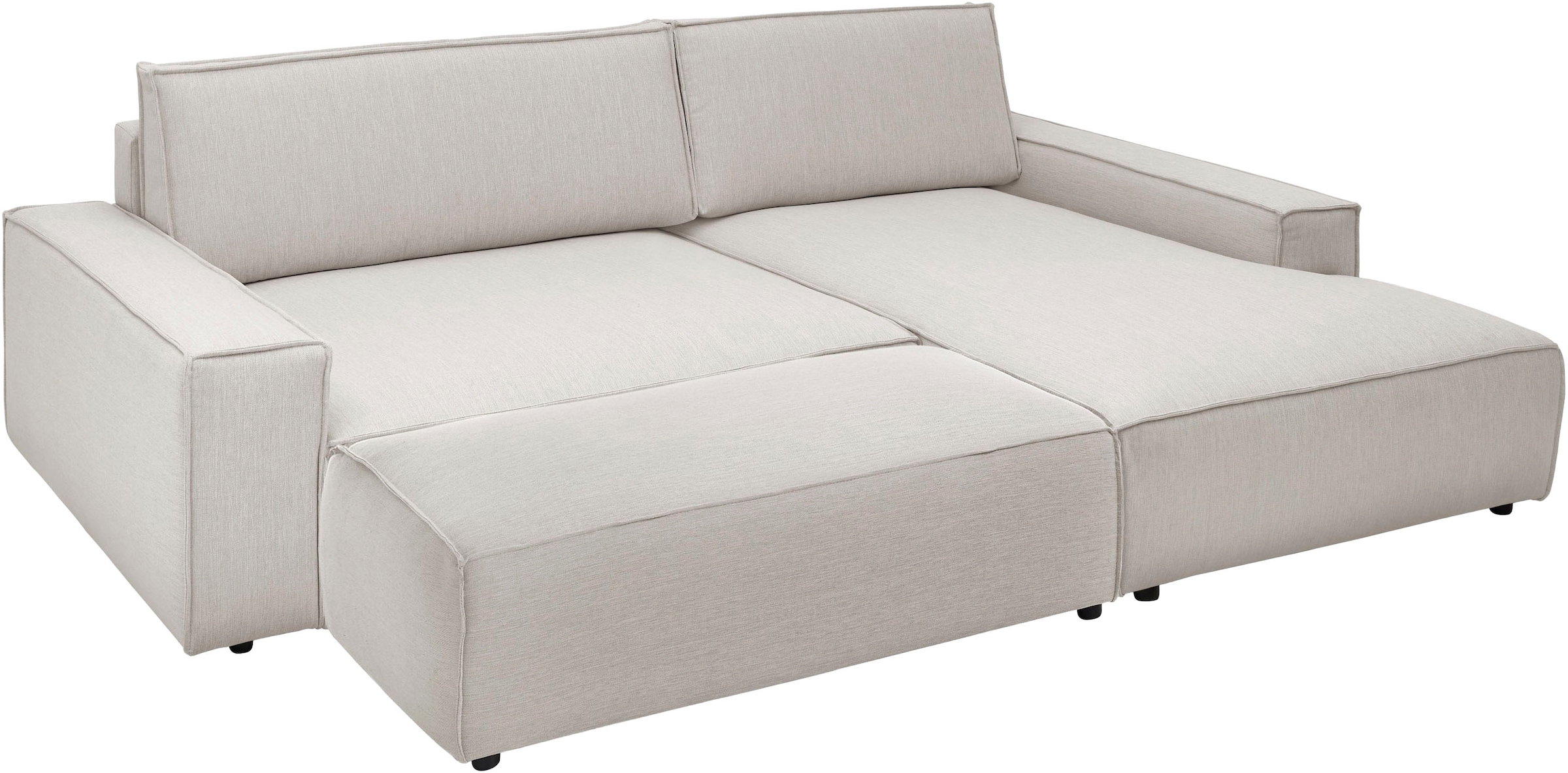 Home affaire Polsterecke »NEU: SHERWOOD XXL tief, L-Form mit Schlaffunktion, Big-Sofa mit Hocker«, (Set, 2 St.), stellbar zum Schlafsofa (Krokodilverbinder), Cord, Leinenoptik