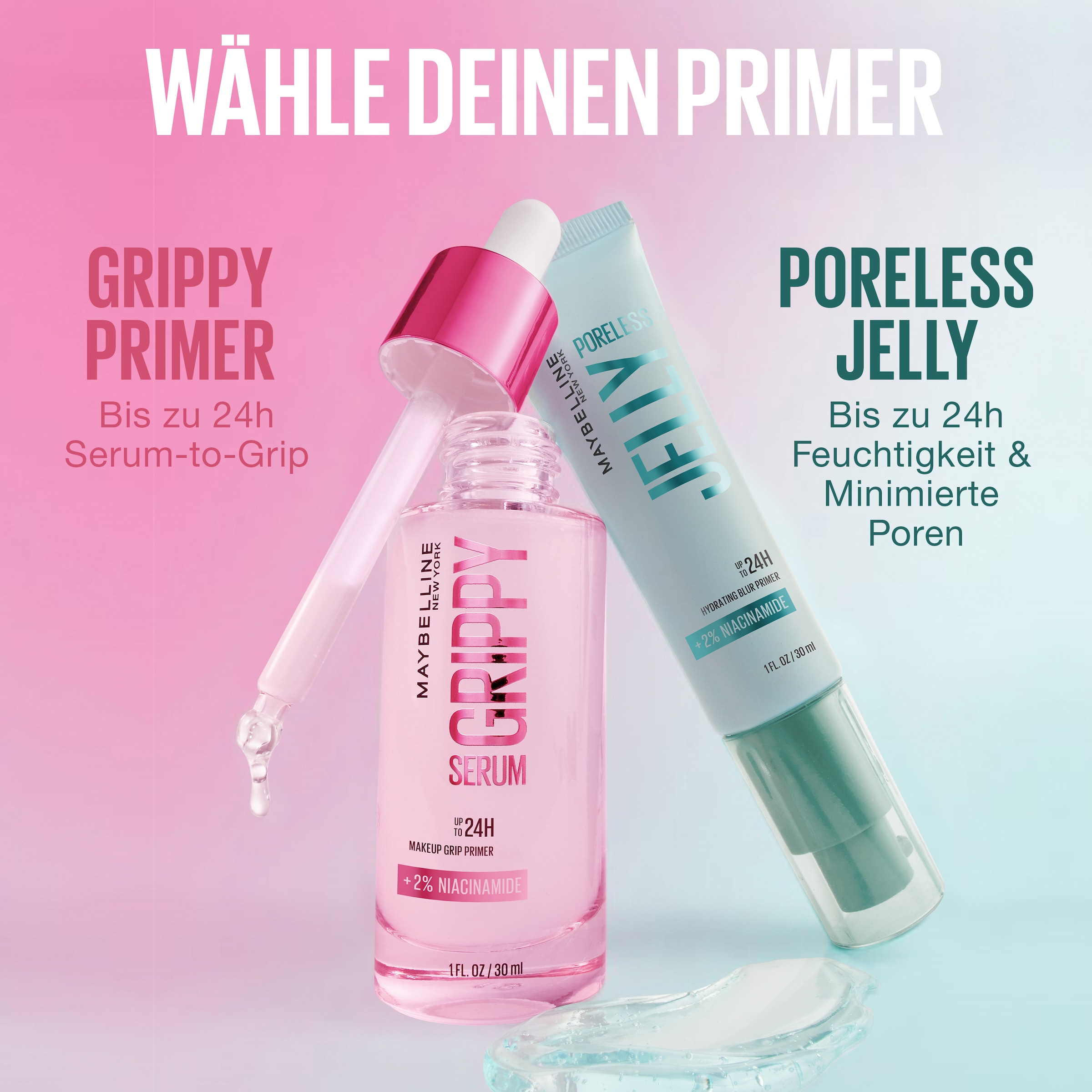 MAYBELLINE NEW YORK Primer »Maybelline New York Poreless Jelly Primer« Porenverkleinernd, spendet Feuchtigkeit, klebt und verklumpt nicht.