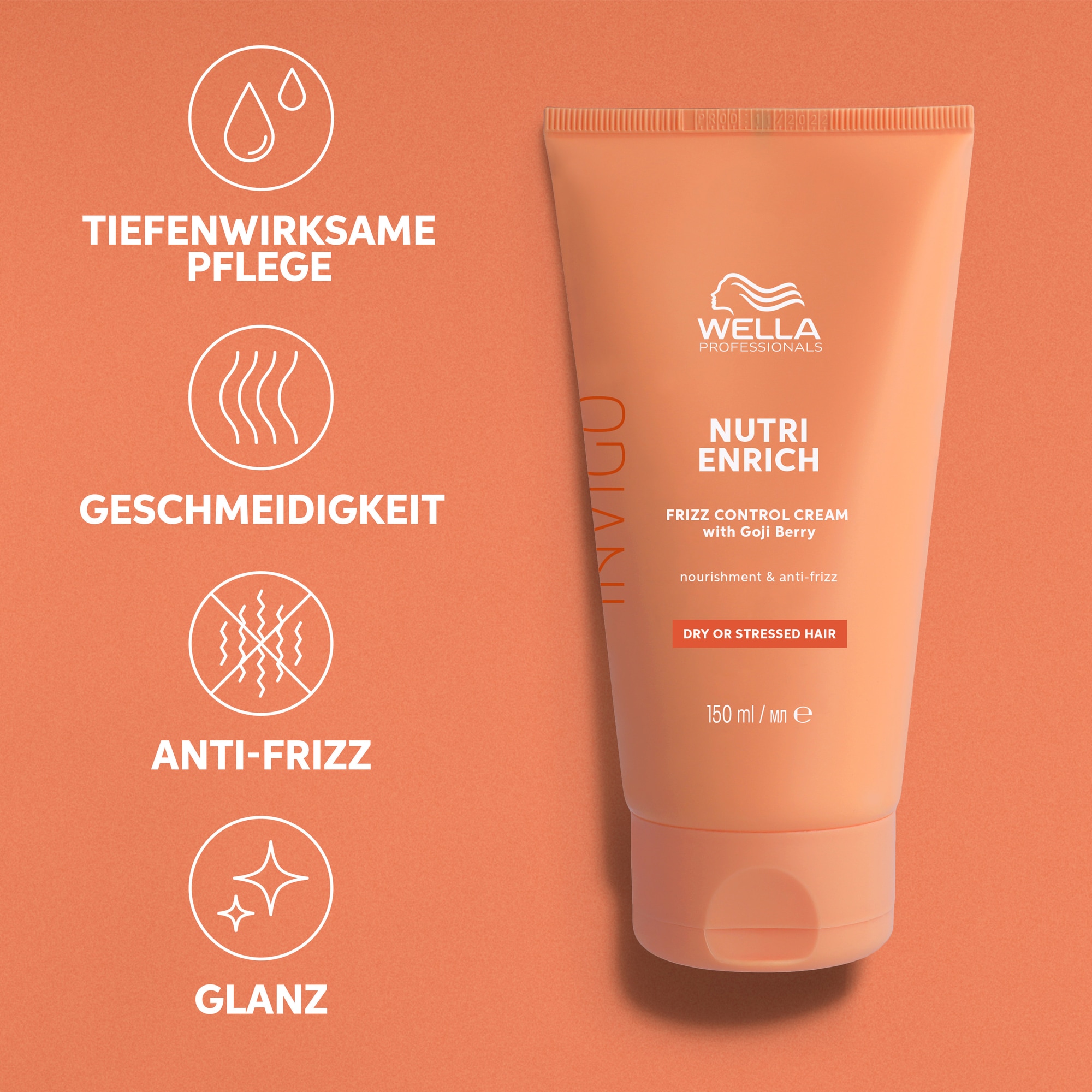 Wella Professionals Haarcreme »Nutri-Enrich Frizz Control Cream« Anti-Frizz-Effekt, feuchtigkeitsspendend, für strapaziertes Haar