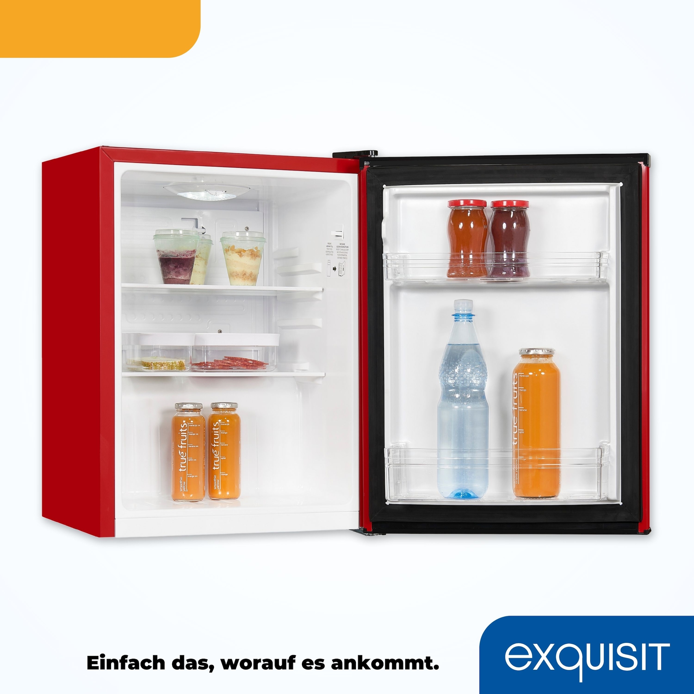 exquisit Kühlschrank »KB60-V-090E rot« 62 cm hoch 45 cm breit 52 L Volumen