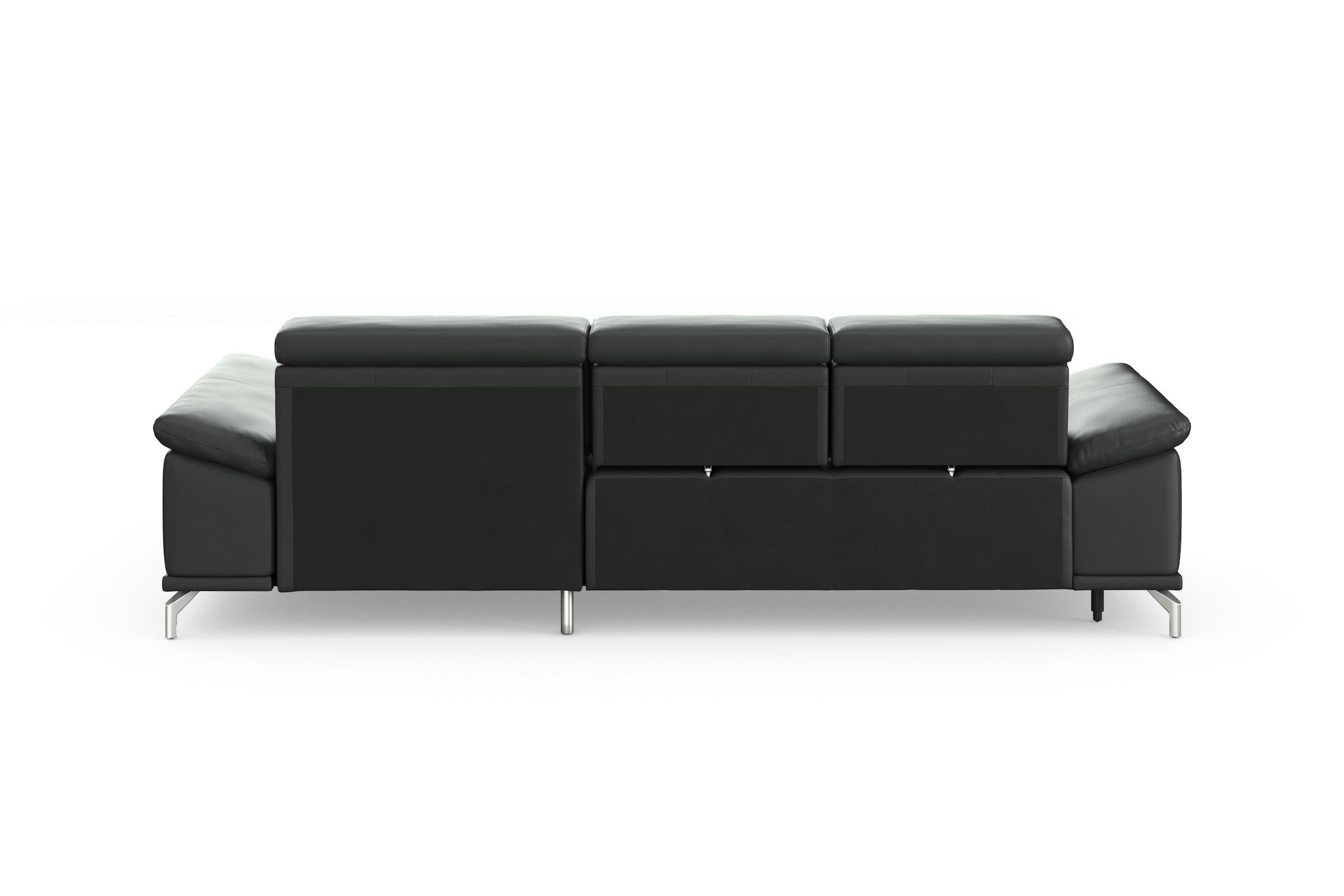 sit&more Ecksofa »Cabrio L-Form, B: 295 cm, mit Sitztiefen-, Arm- & Kopfteilverstellung«, 2 Nierenkissen, Federkern, optional Bettfunktion und Stauraum