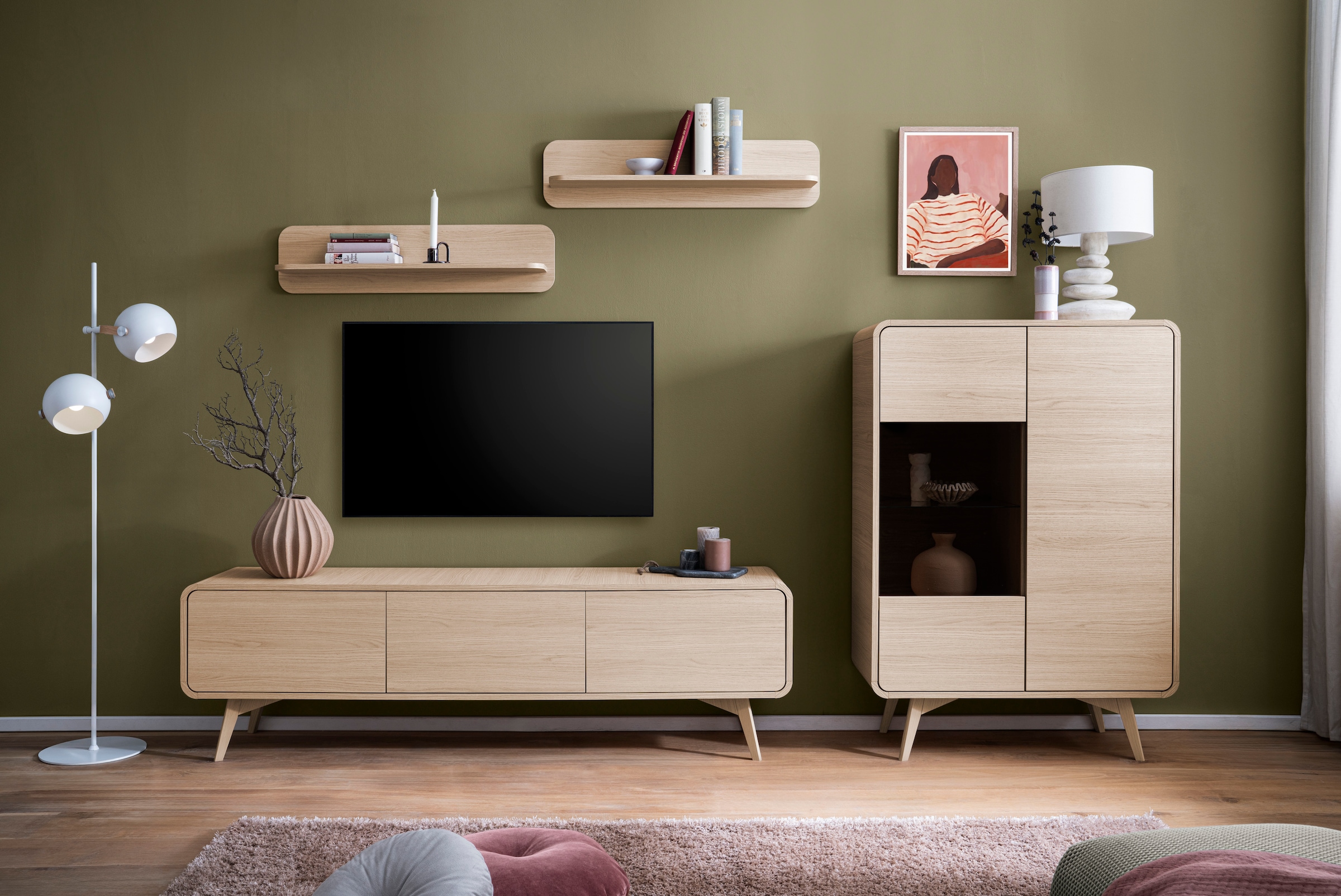 Home affaire Wohnwand »Torsby, moderne Anbauwand, Komplettset im Scandi-Stil« Set, 4 Stk. tlg.