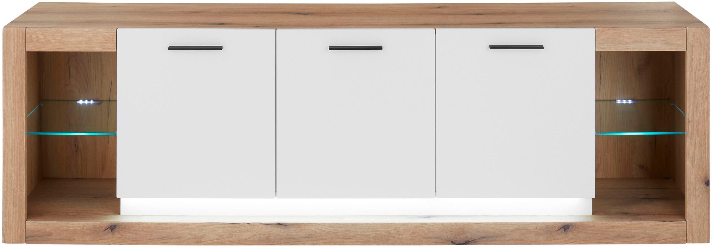INOSIGN Lowboard »Brixen, moderner TV-Schrank, Kommode in Eiche Evoke Dekor mit Weiß«, Metallgriffe, ausreichend Stauraum, vielseitig einsetzbar