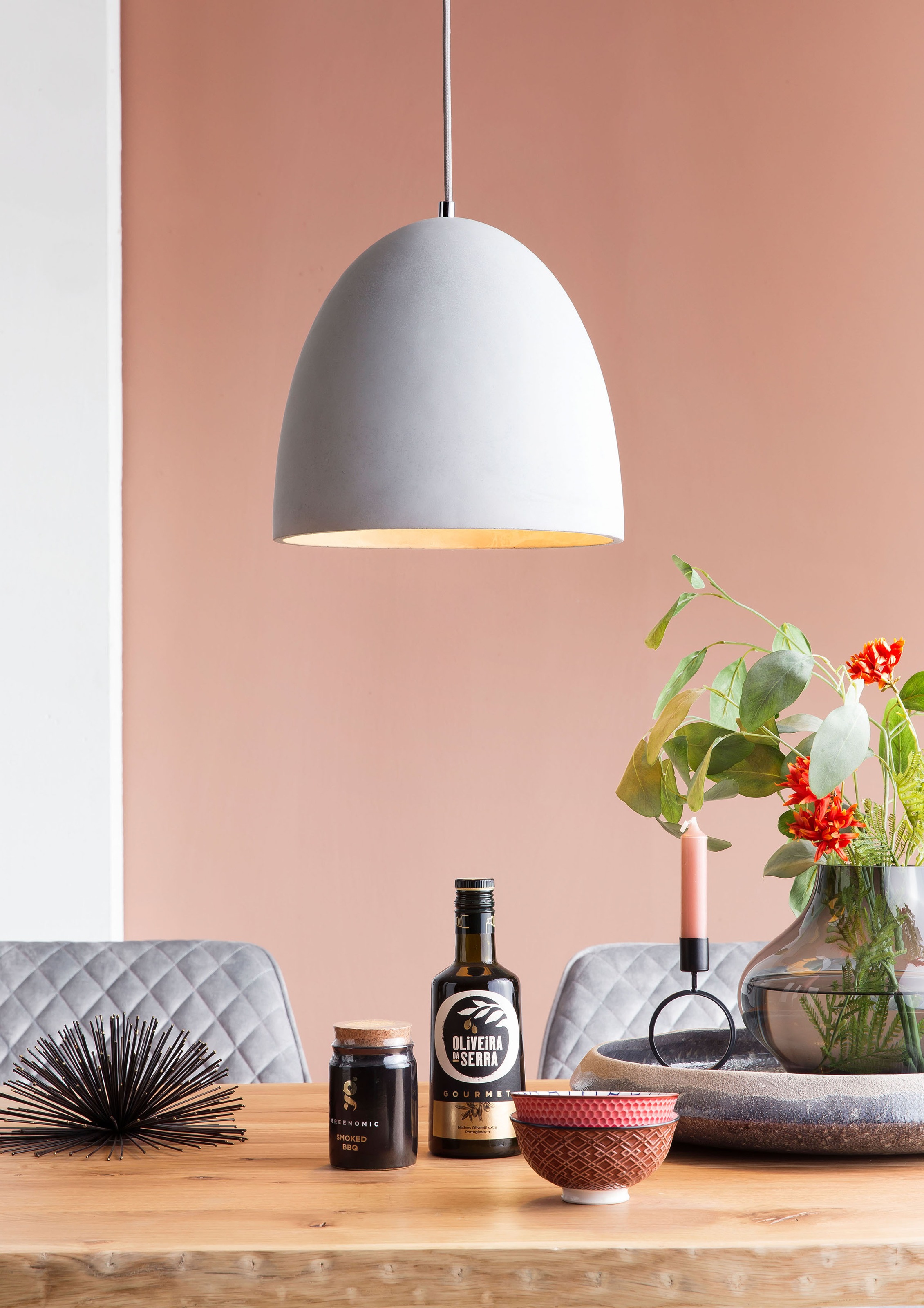 SalesFever Hängeleuchte »Nico« E27 Lampenschirm aus Beton günstig online kaufen