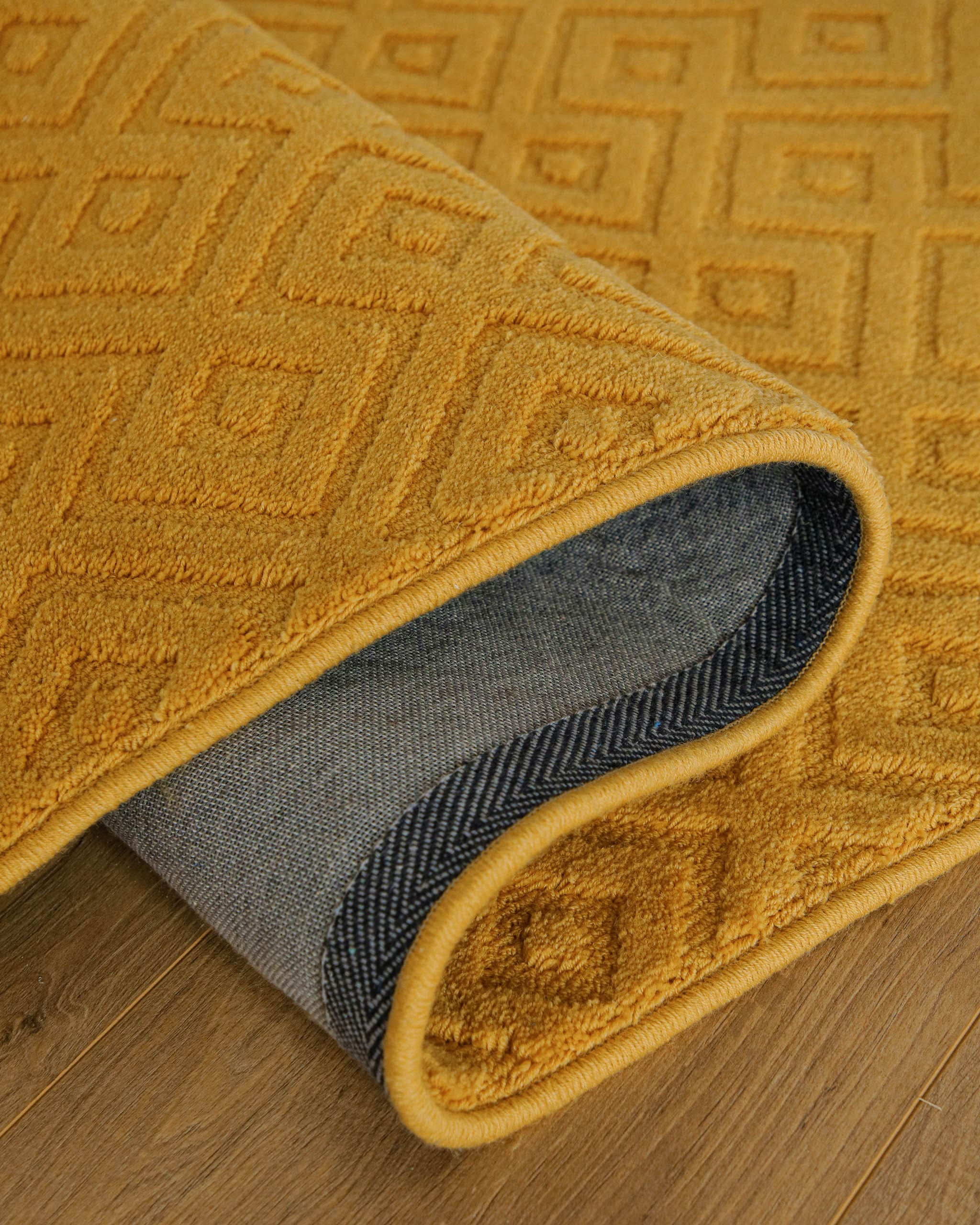 Wecon home Teppich »Castello TWO« rechteckig 7 mm Höhe Schurwolle, Kurzflor mit Hoch-Tief-Effekt, Wohnzimmer, Rautenmuster