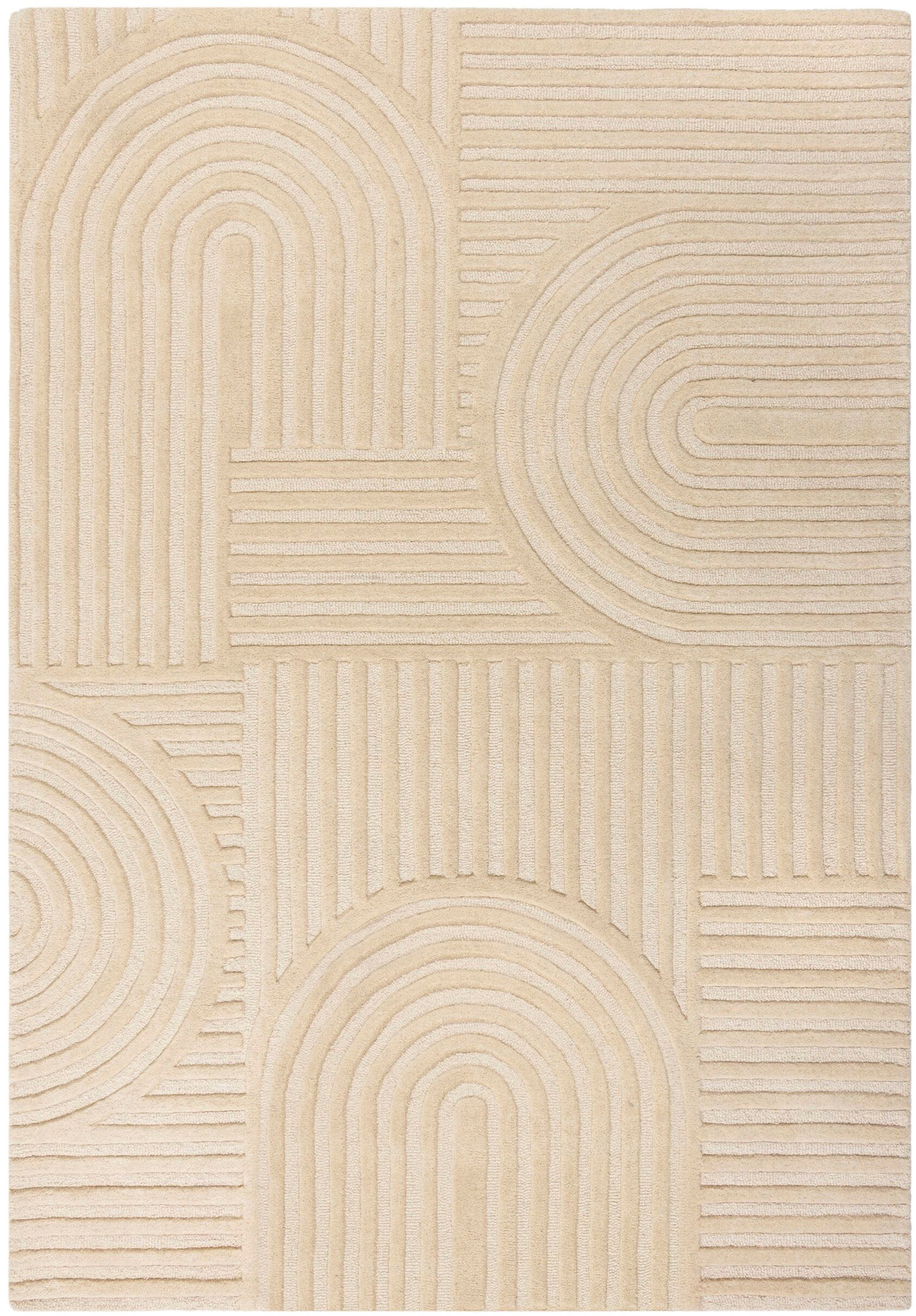 FLAIR RUGS Wollteppich »Zen Garden, modern & mit Linien«, 10 mm Höhe, 100% günstig online kaufen