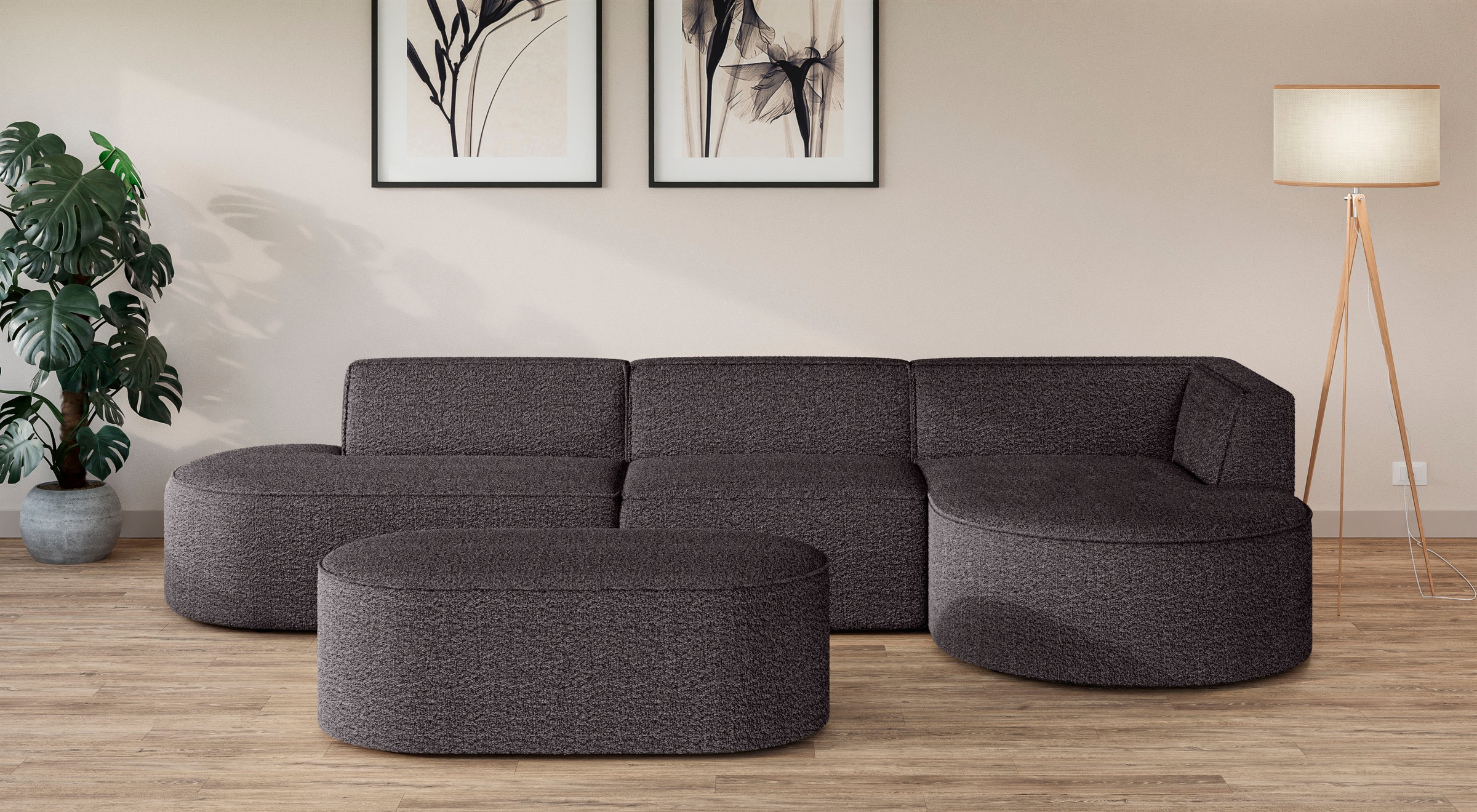 andas Ecksofa »EIVIND Designer Sofa mit Ottomane rechts/links, B/T/H: 343/1 günstig online kaufen