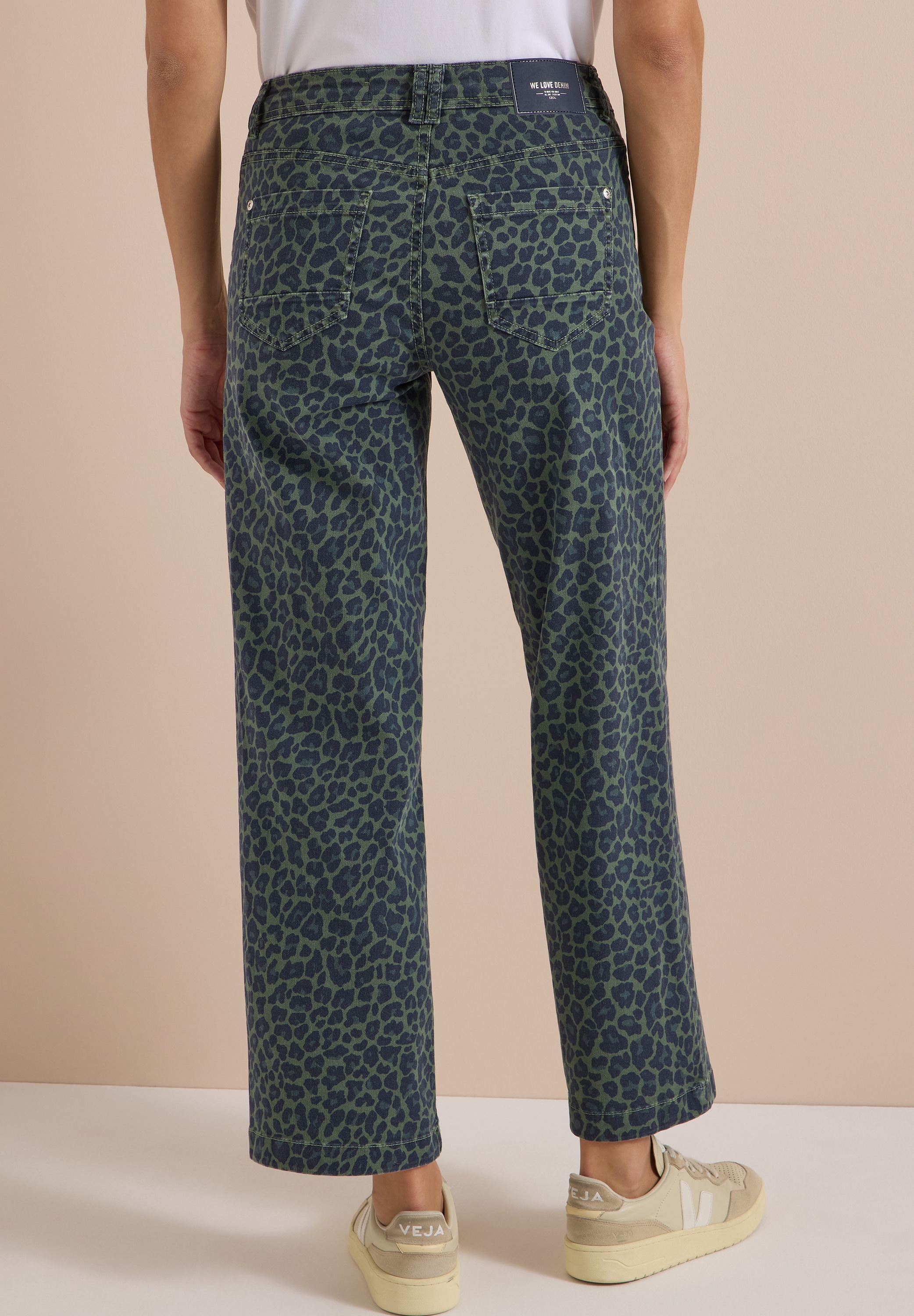 Cecil Loose-fit-Jeans »Style Neele« mit Leo-Muster / Stretch