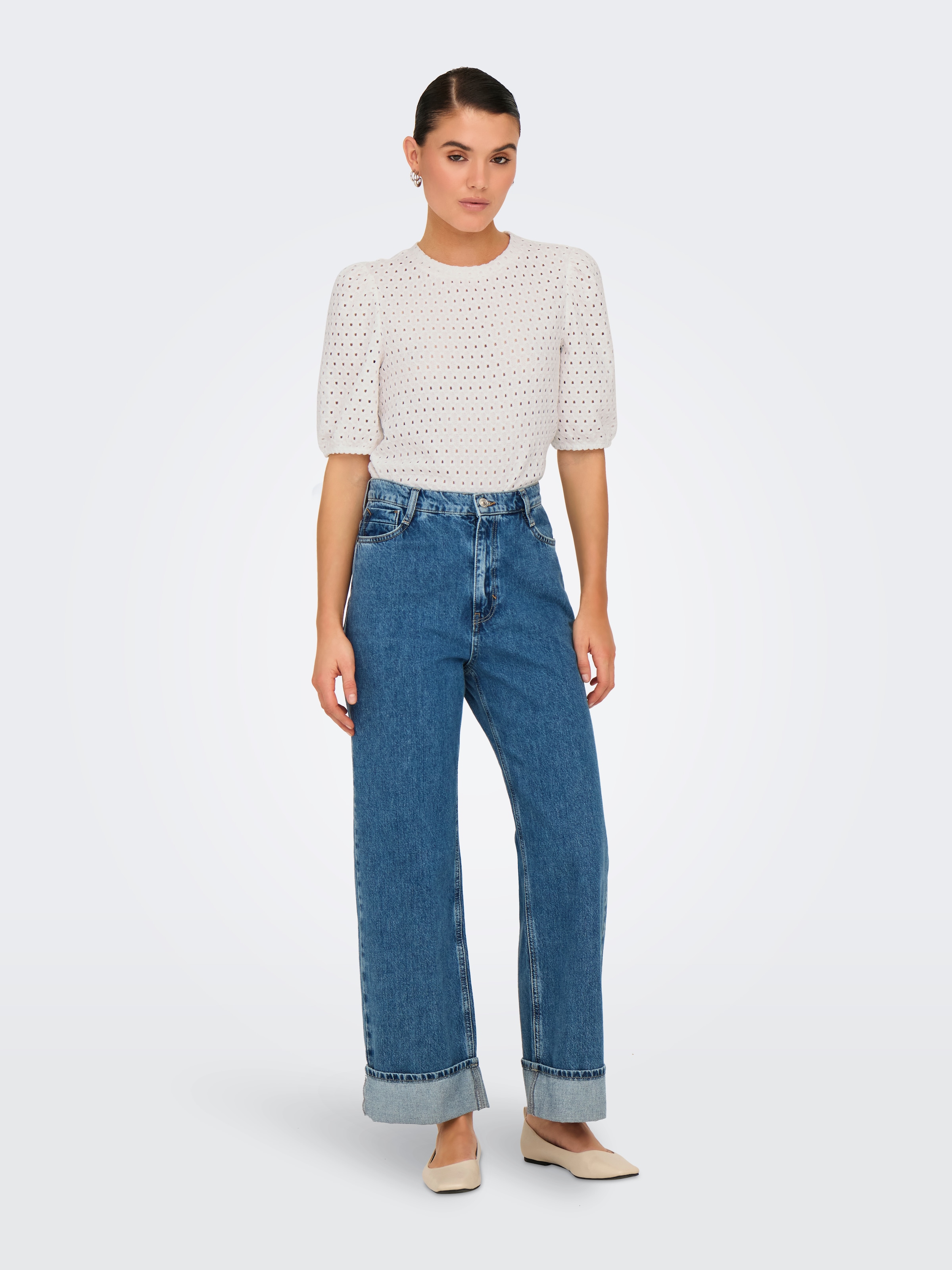 ONLY Kurzarmshirt »ONLELISA S/S O-NECK TOP BOX JRS«