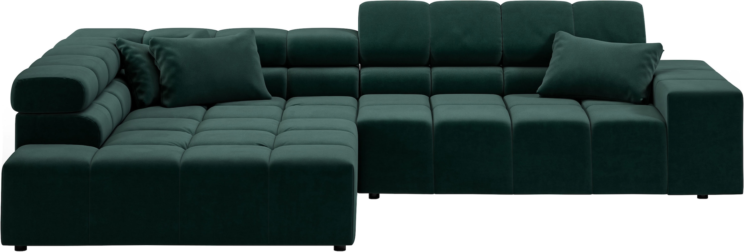 INOSIGN Ecksofa "Ancona incl. Kopfteilverstellung, Zierkissen Breite 319cm, günstig online kaufen