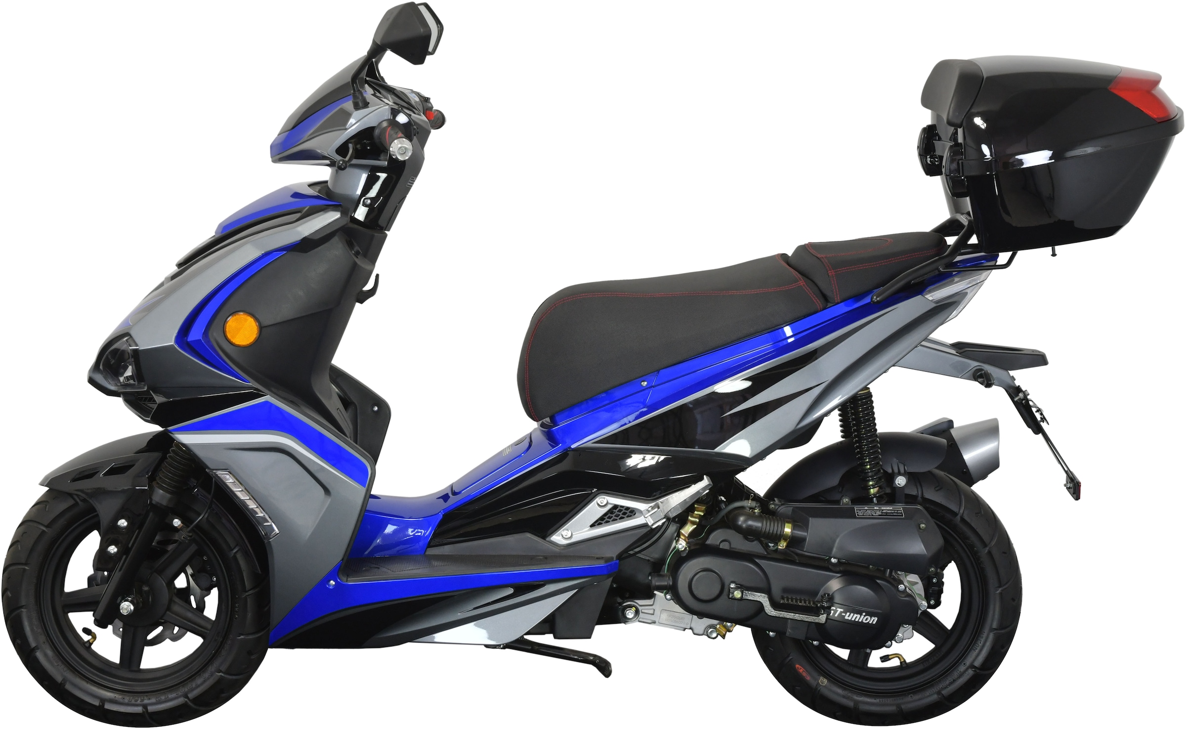 GT UNION Motorroller »Striker 45«, 49,5 cm³, 45 km/h, Euro 5, 3 PS, (Set, mit Topcase), Luftgekühlter Motor