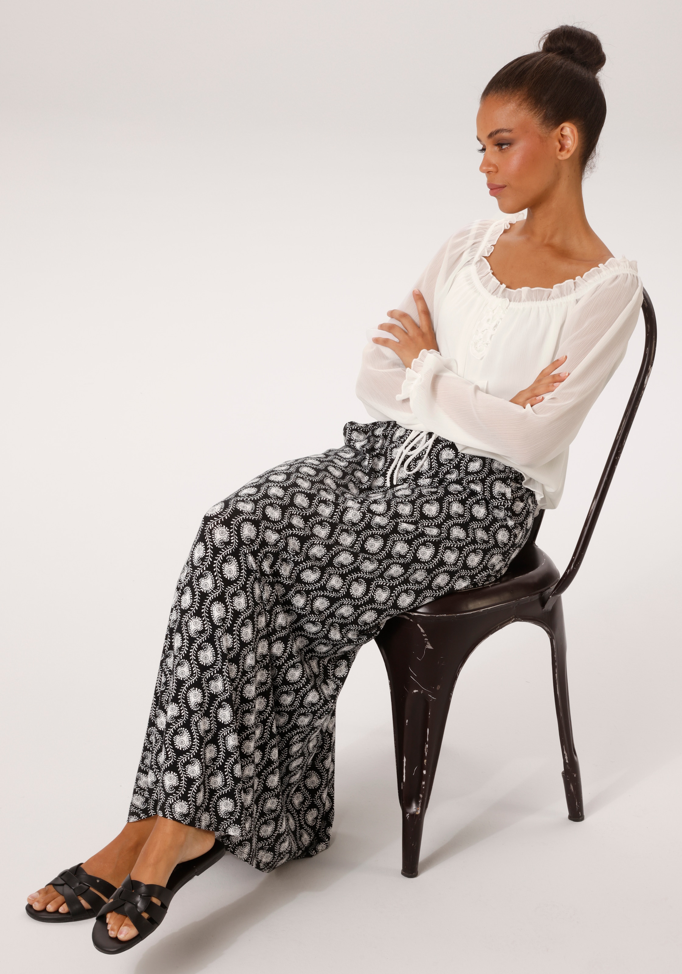 Aniston CASUAL Schlupfbluse aus strukturiertem Chiffon