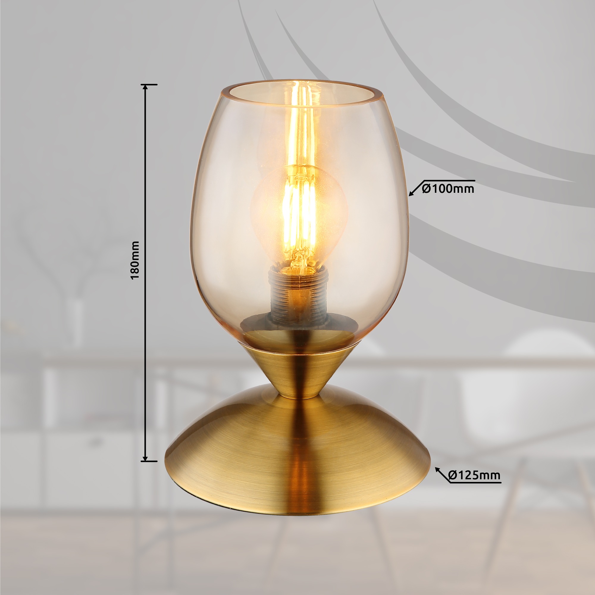 GLOBO LIGHTING Tischleuchte »KUWAITA« E14 1 Stk. Tischlampe Nachttischlampe Deko-Tischleuchte Schlafzimmer