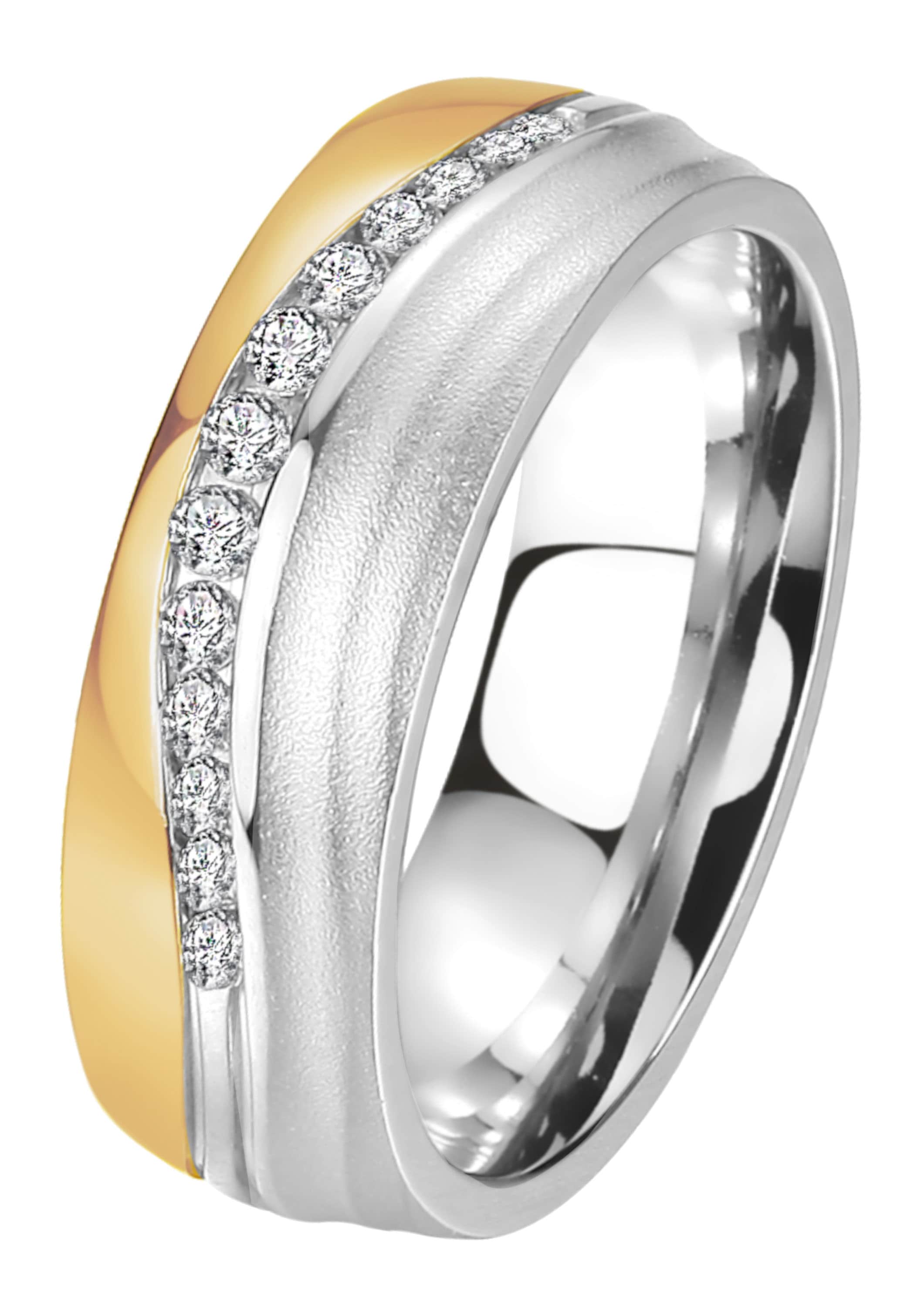 DOOSTI Trauring »Schmuck Geschenk Edelstahl Trauring Ehering Partnerring LIEBE«, wahlweise mit oder ohne Zirkonia