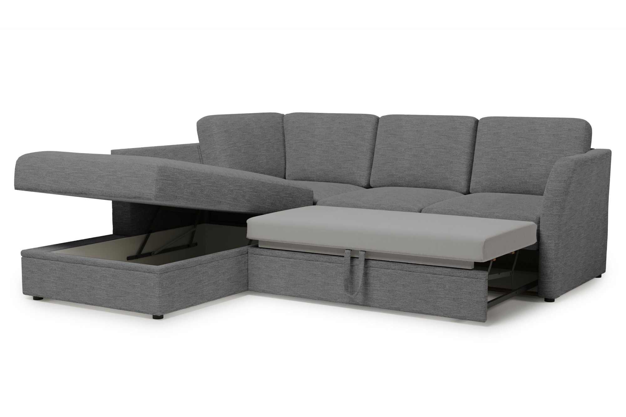 Home affaire Ecksofa »Lavars, L-Form, Schlafsofa«, mit Bettfunktion und Stauraum, in zwei verschiedenen Bezugsqualitäten