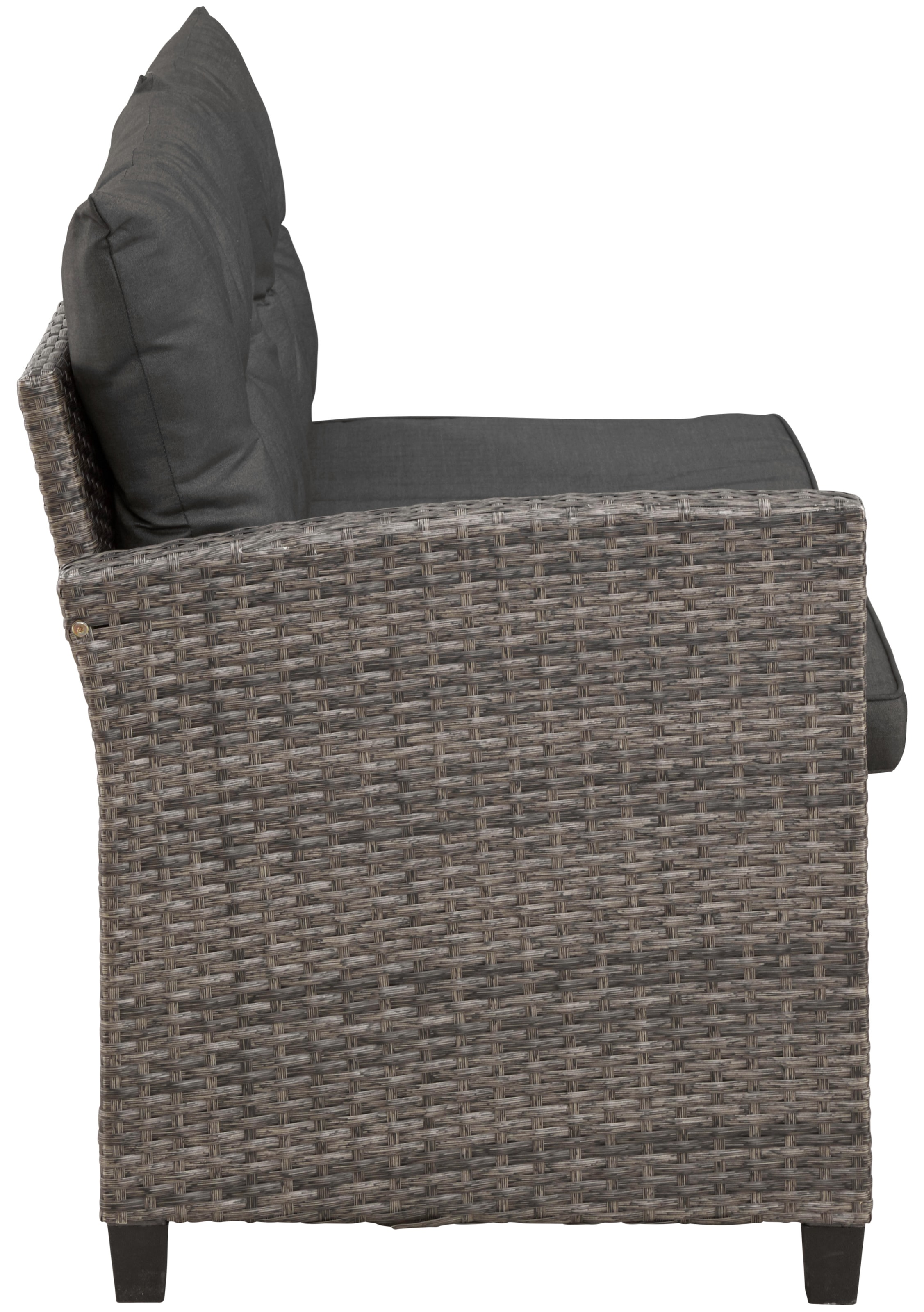 KONIFERA Gartenlounge-Set »Keros Premium«, (Set, 20 tlg., 2x 2er Sofa, 1x Ecke, 1x Sessel, 2x Hocker, 1x Tisch 145x75x67,5cm), Ecklounge, Polyrattan, Stahl, geeignet für 8 Personen, inkl. Auflagen