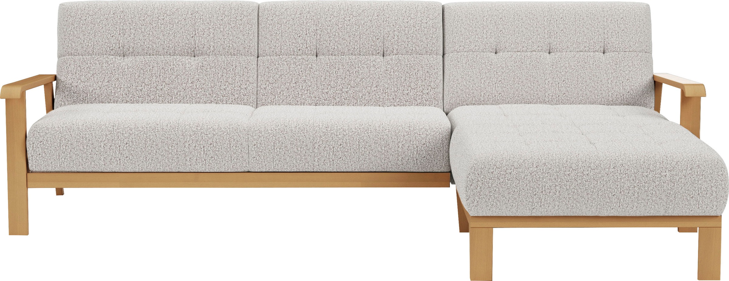 sit&more Ecksofa »Billund L-Form«, Armlehnen aus eichefarbigem Buchenholz, günstig online kaufen