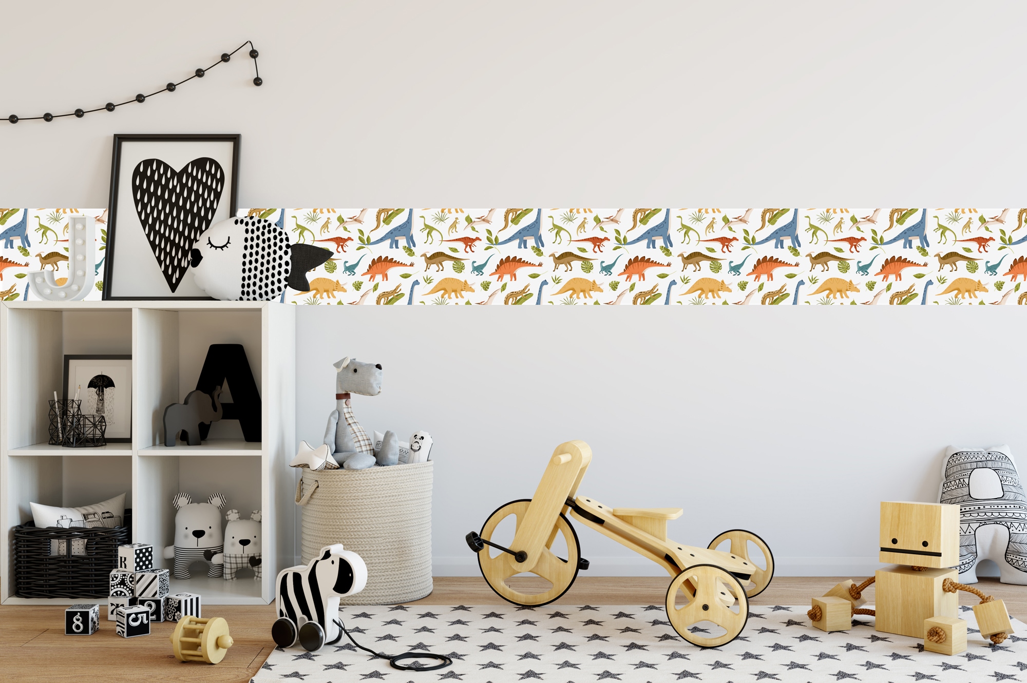 Lüttenhütt Bordüre »Dinos«, gemustert, 3er Set, selbstklebend, kinderleichte Anbringung, Sticker