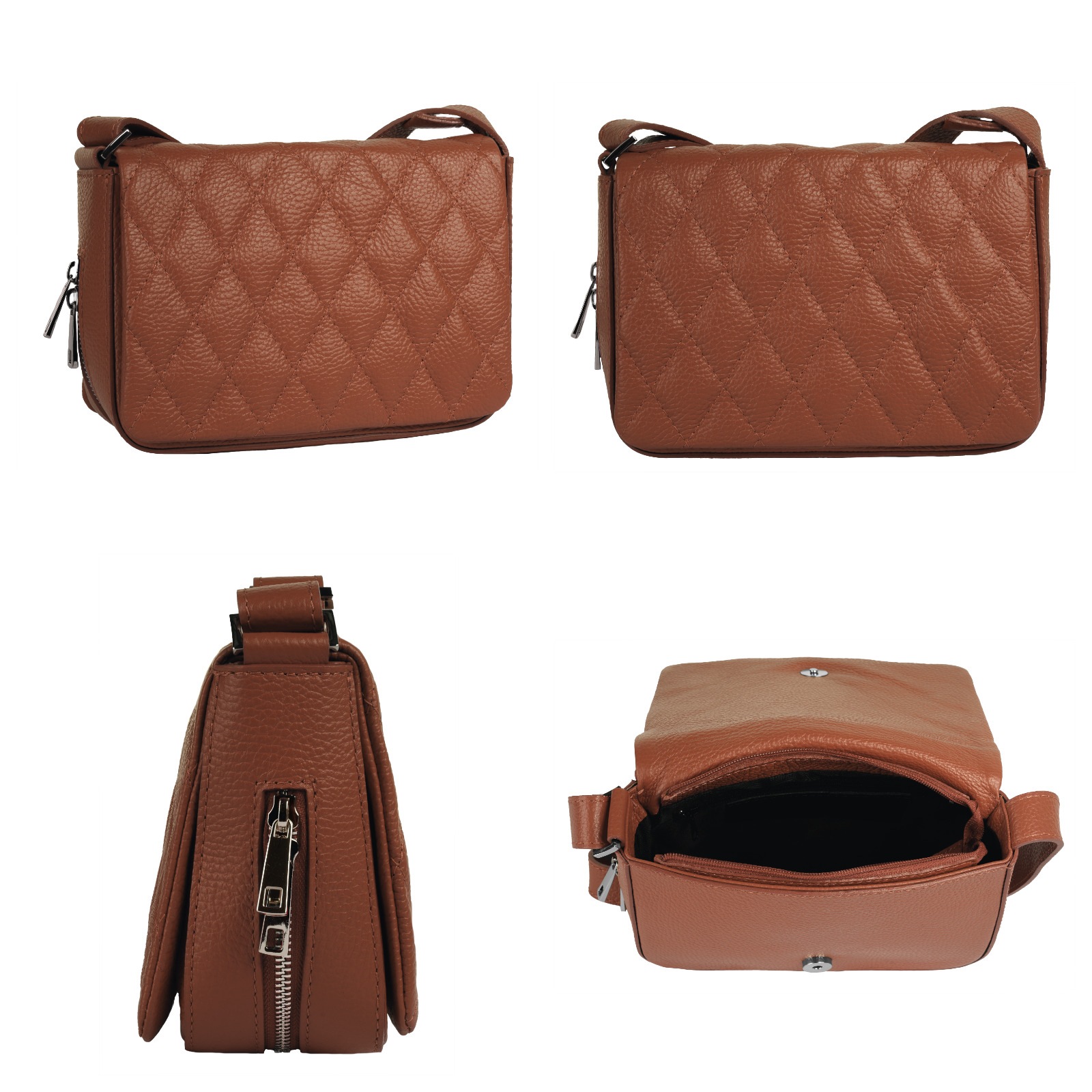 Cluty Henkeltasche, echt Leder, Made in Italy