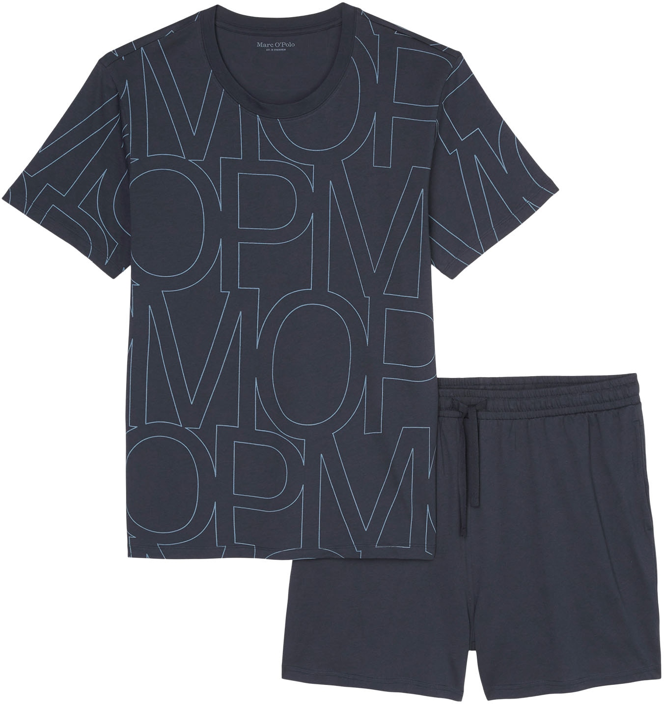 Marc O'Polo Shorty »Mix & Match Cotton«, (Set, 2 tlg.), mit auffälligem Logo-Muster
