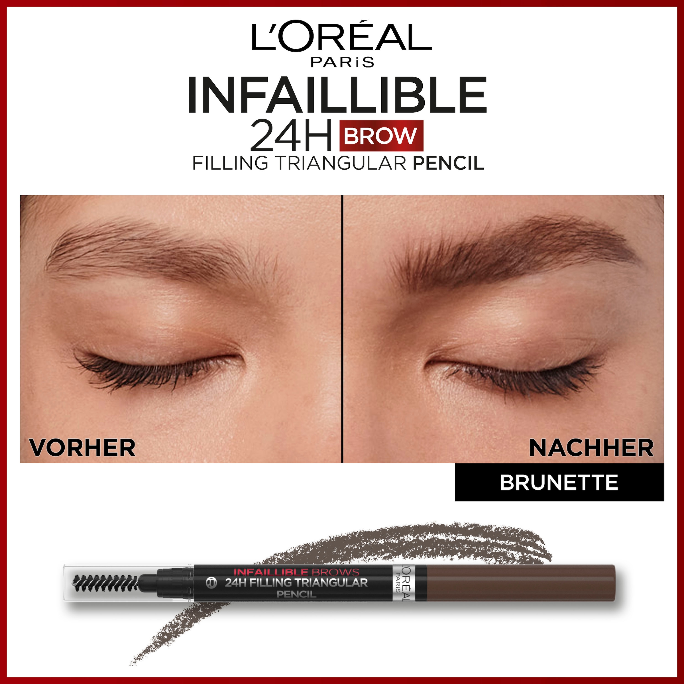 L'ORÉAL PARIS Augenbrauenpflege »Infaillible Brows 24h Pencil«, mit sanfter Dreiecksspitze