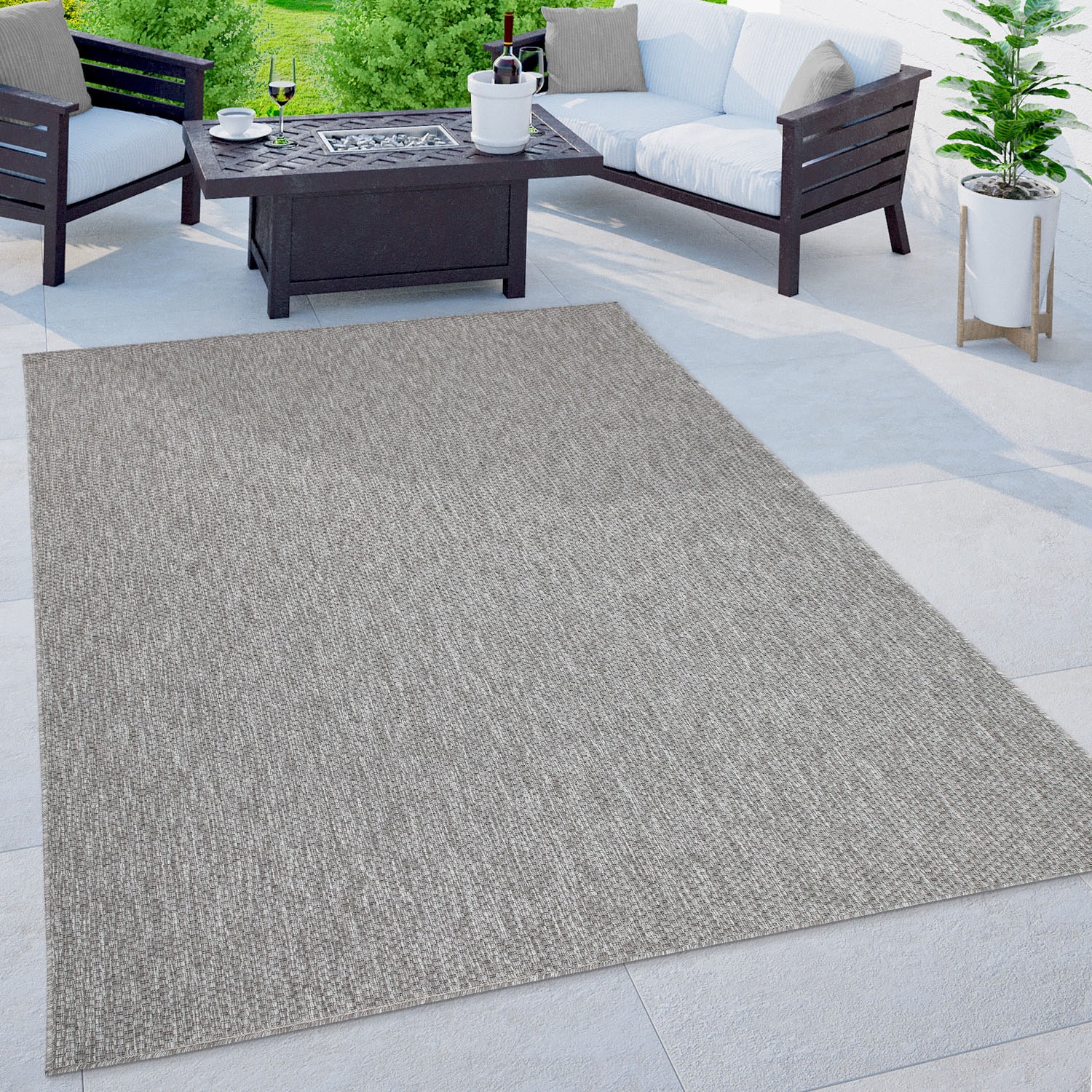 Bild von Home affaire Teppich »Venedig«, rechteckig, 5 mm Höhe, In-und Outdoor geeignet,Flachgewebe, Sisal-Optik, Wohnzimmer, Wetterfest & UV-beständig, für Balkon, Terrasse und Wintergarten, besonders flach, auch für Küche, Esszimmer und Wohnzimmer geeignet