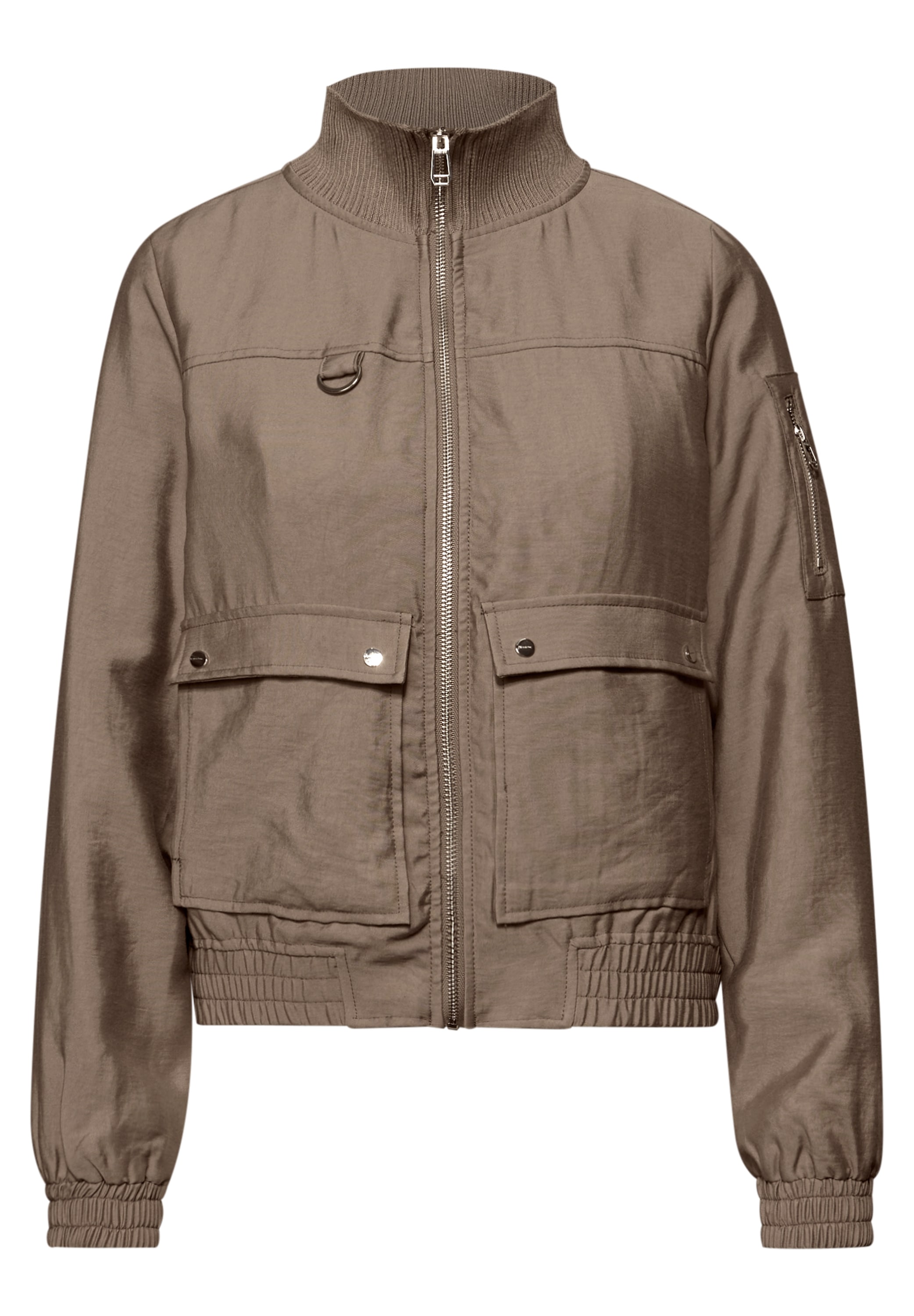 STREET ONE Cargojacke ohne Kapuze mit Stehkragen und Reißverschluss