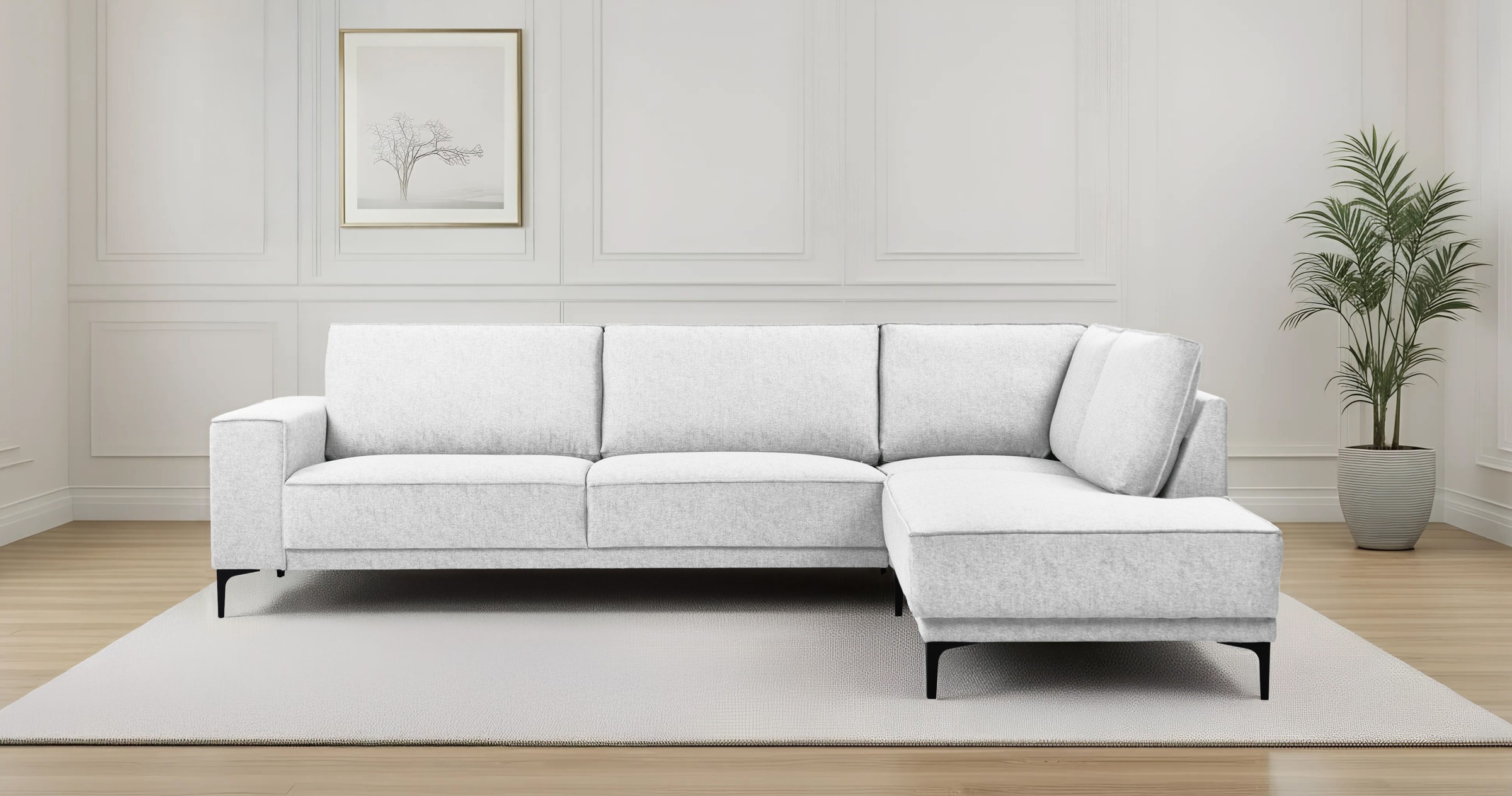 OTTO home Ecksofa »OLAND L-Form, B: 289 cm, Skandi-Design« Struktur, Flachg günstig online kaufen