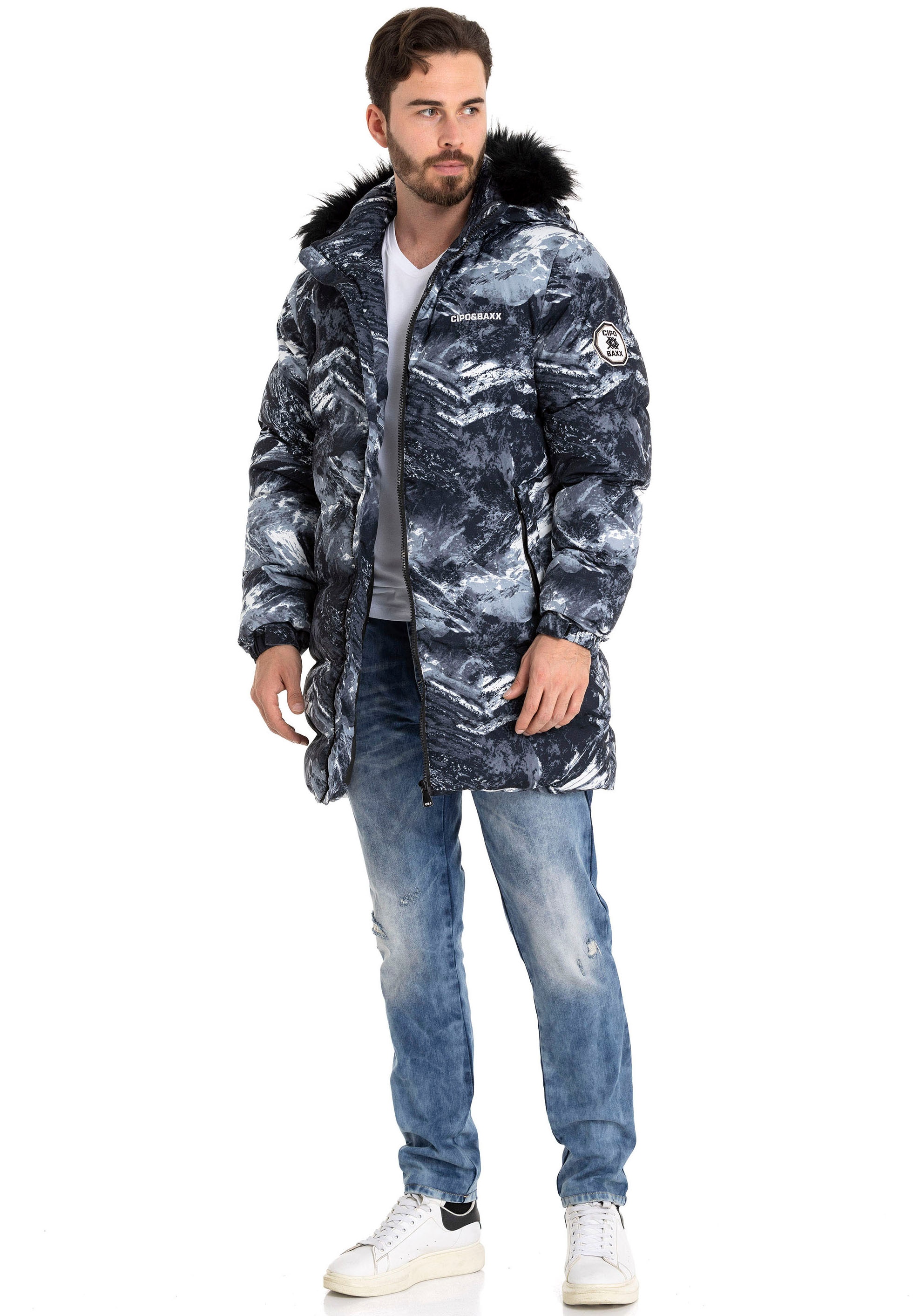 Cipo & Baxx Winterjacke, mit Kapuze