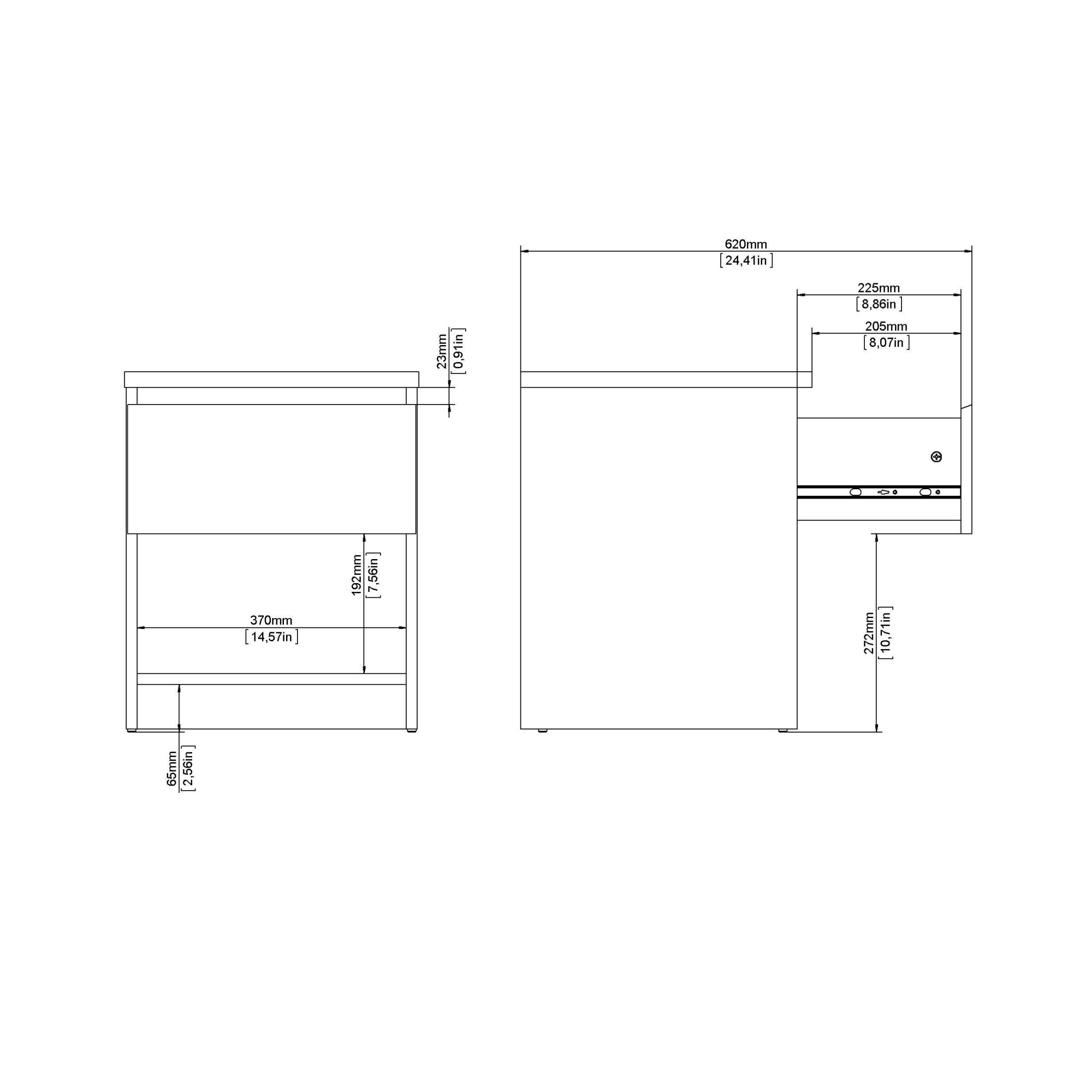 INOSIGN Nachttisch »Naia, Nachtkommode, Nachtschrank, Beistelltisch« mit 1 Schublade, Breite 40 cm, Höhe 50 cm