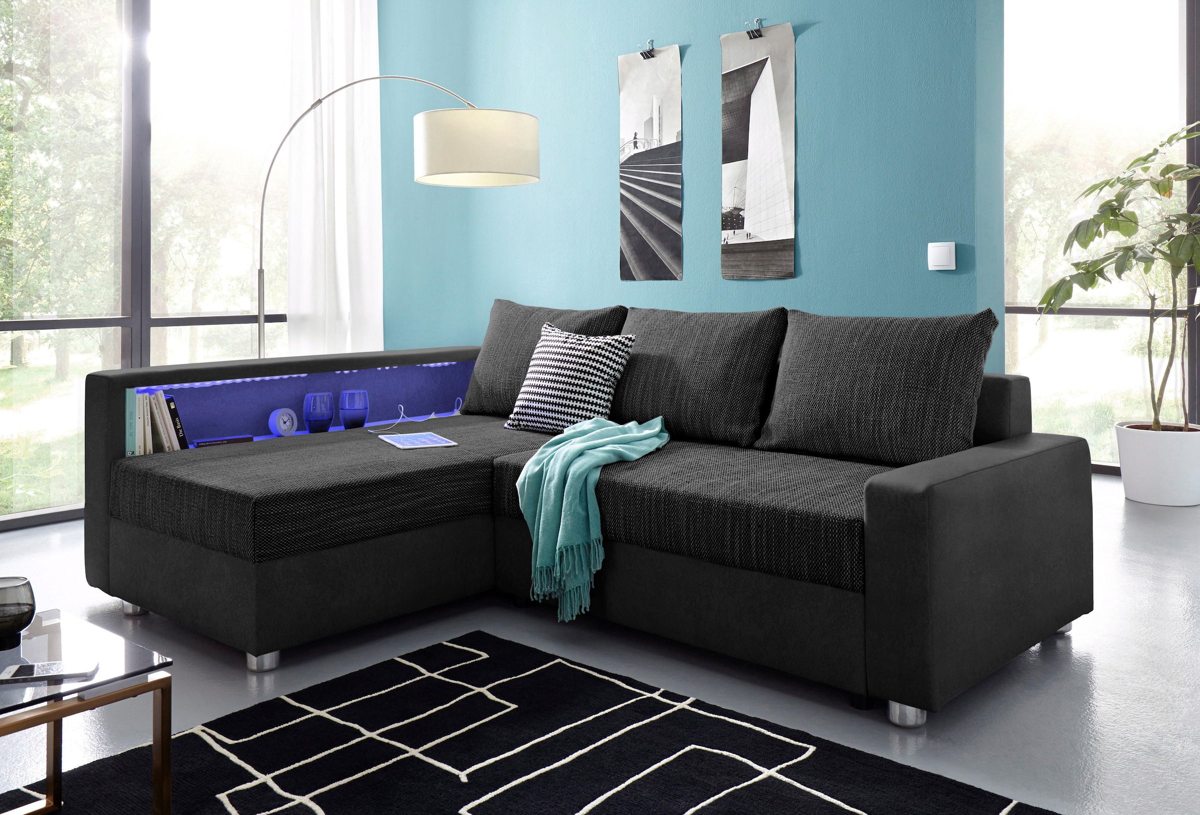 COLLECTION AB Federkern, inklusive online RGB-LED-Beleuchtung bestellen »Relax«, wahlweise Ecksofa Bettfunktion, mit