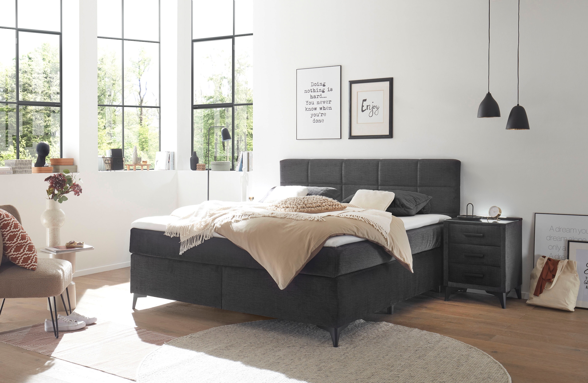 ED EXCITING DESIGN Boxspringbett »Navarra«, wahlweise mit Matratze