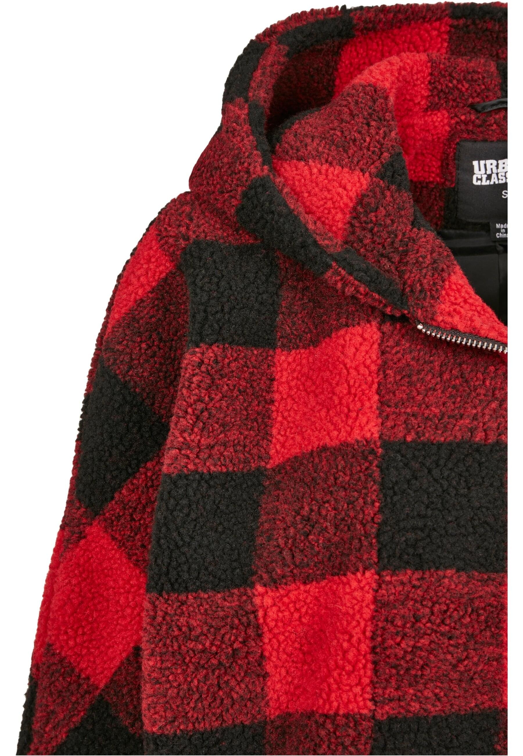 URBAN CLASSICS Winterjacke »Urban Classics Damen Ladies Hooded Oversized Check Sherpa Jacket« 1 Stk. tlg. mit Kapuze
