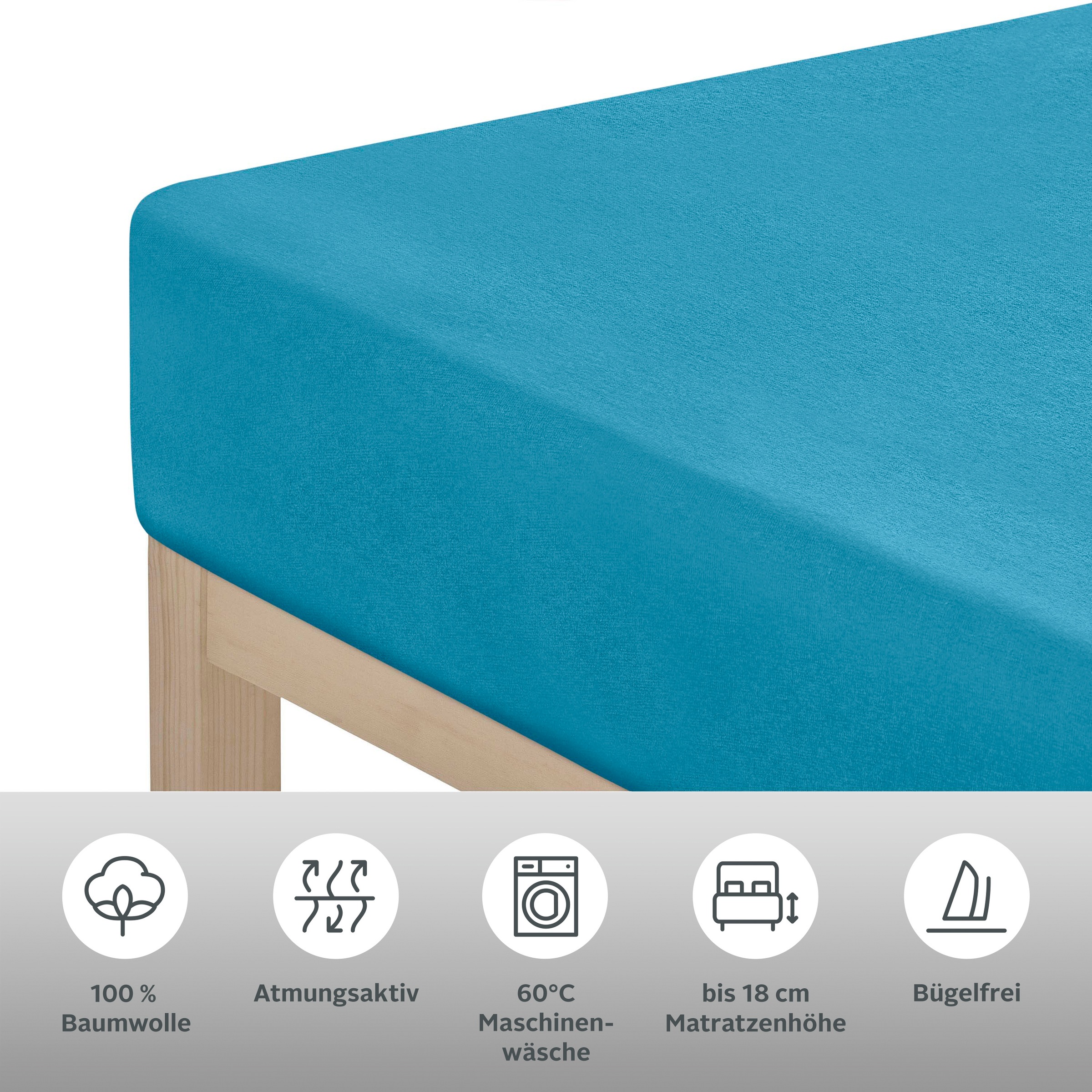 OTTO home Spannbettlaken »PHYSALIS in BASIC und PREMIUM Qualität, 100% Baumwolle« für Matratzen bis 18 cm Höhe, Bettlaken, Spannbetttuch, pflegeleicht