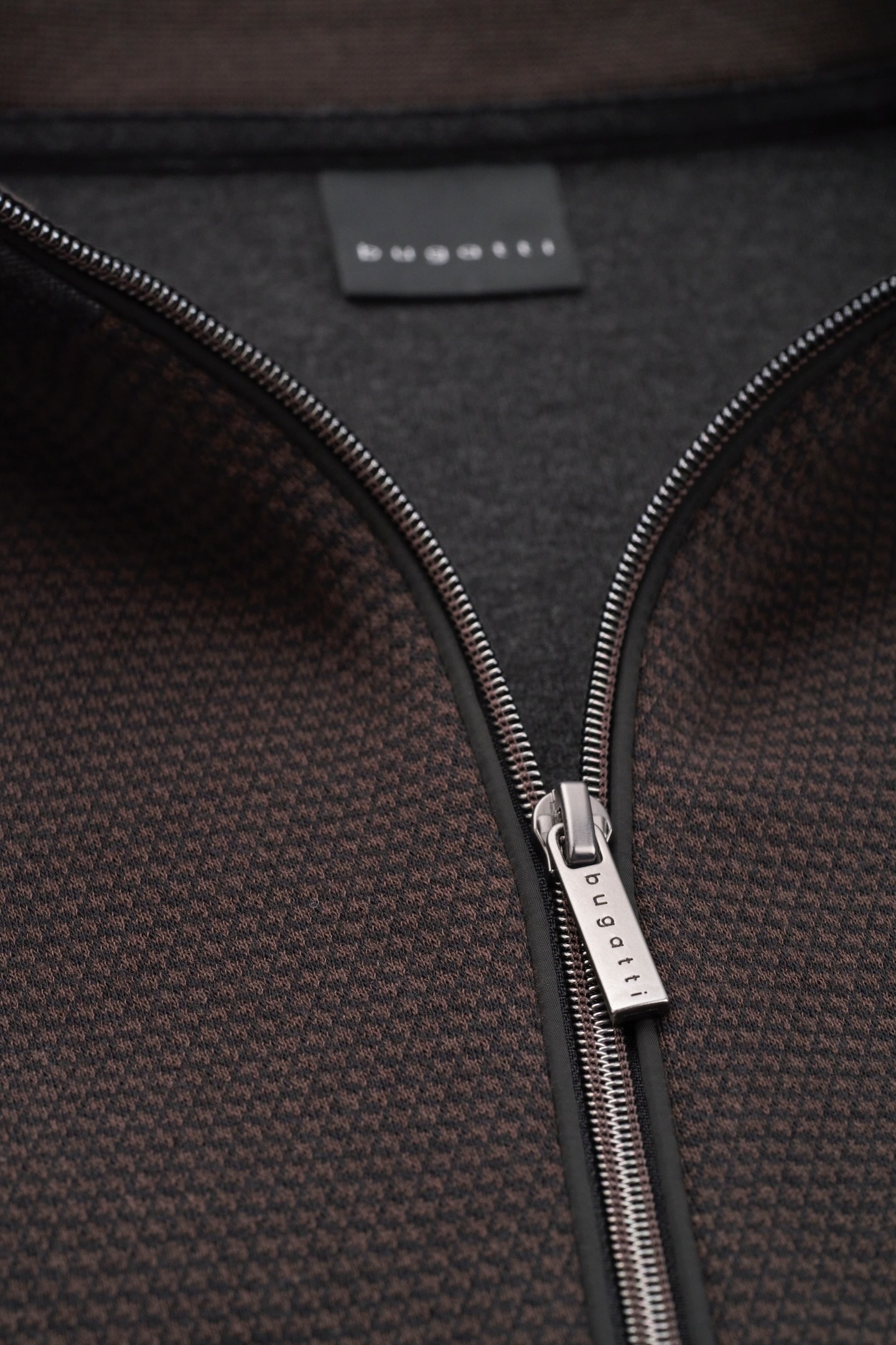 bugatti Sweatjacke, mit Hahnentrittmuster