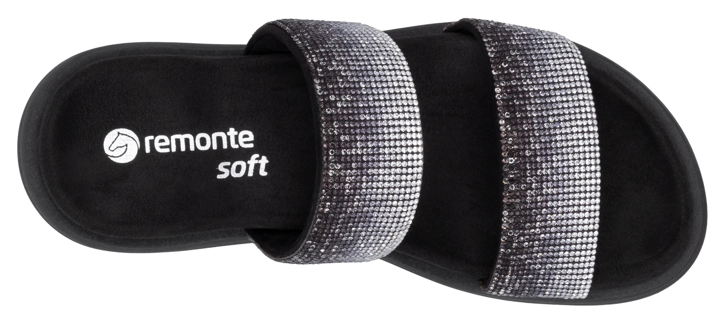 Remonte Pantolette  , Plateau, Sommerschuh, Schlappen mit funkelenden Strasssteinen