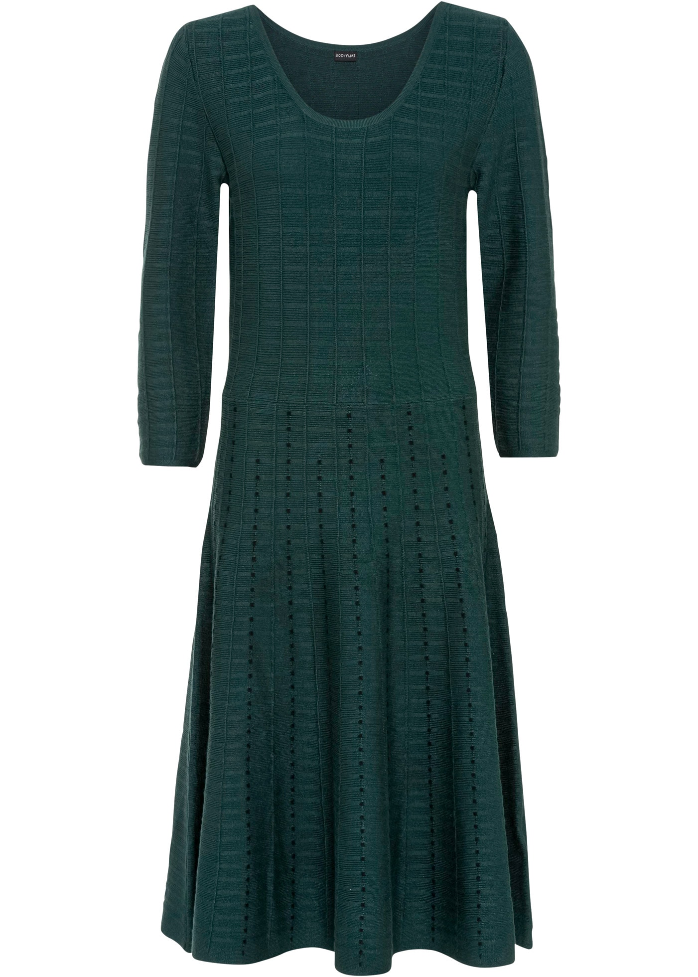 bonprix Strickkleid »Strickkleid aus fließendem Viskose-Mix« für besondere Anlässe, aus Viskose-Mix, ausgestellte Passform