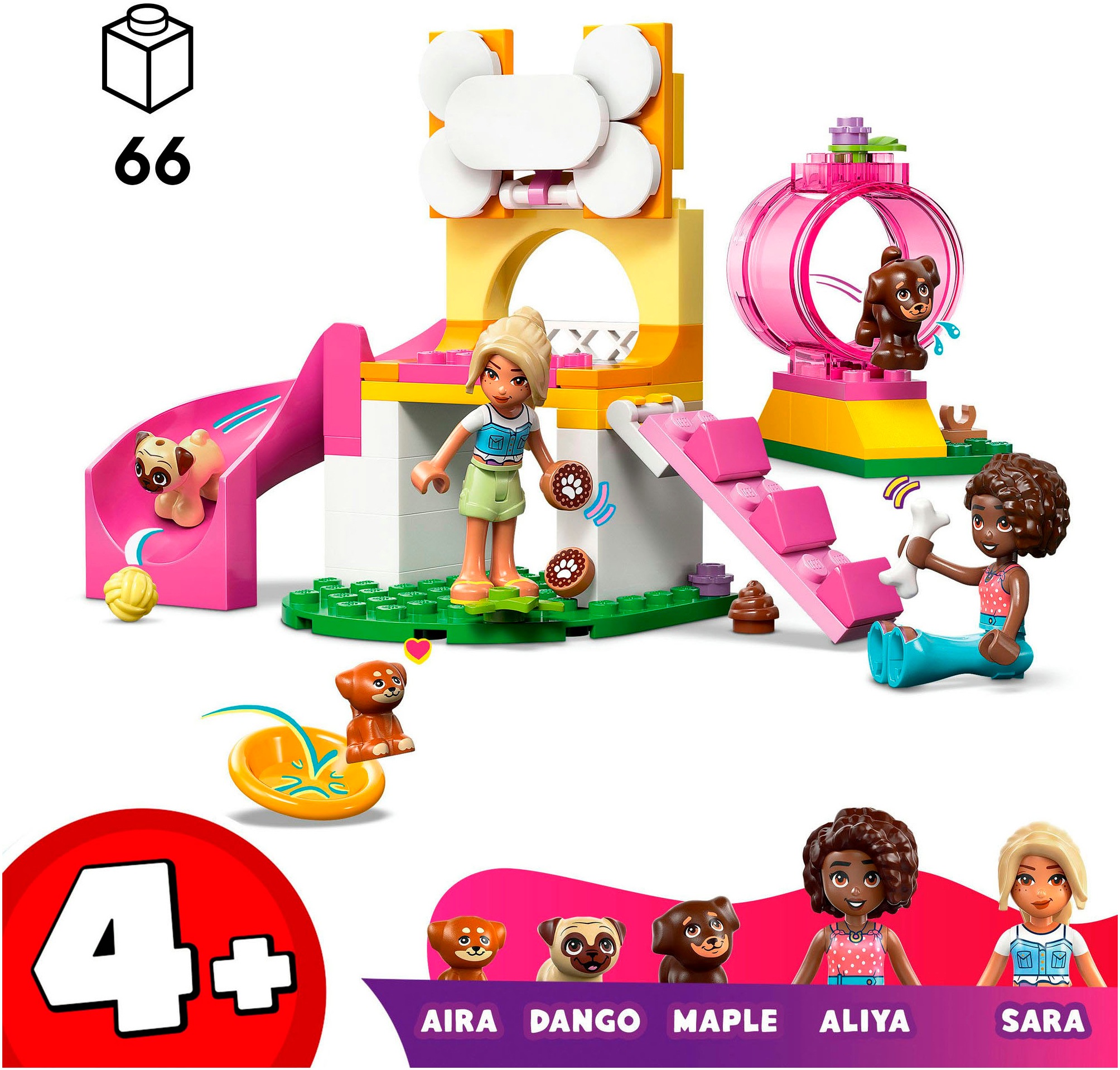 LEGO® Konstruktionsspielsteine »Welpenspielplatz (42665), LEGO Friends«, (66 St.), Made in Europe
