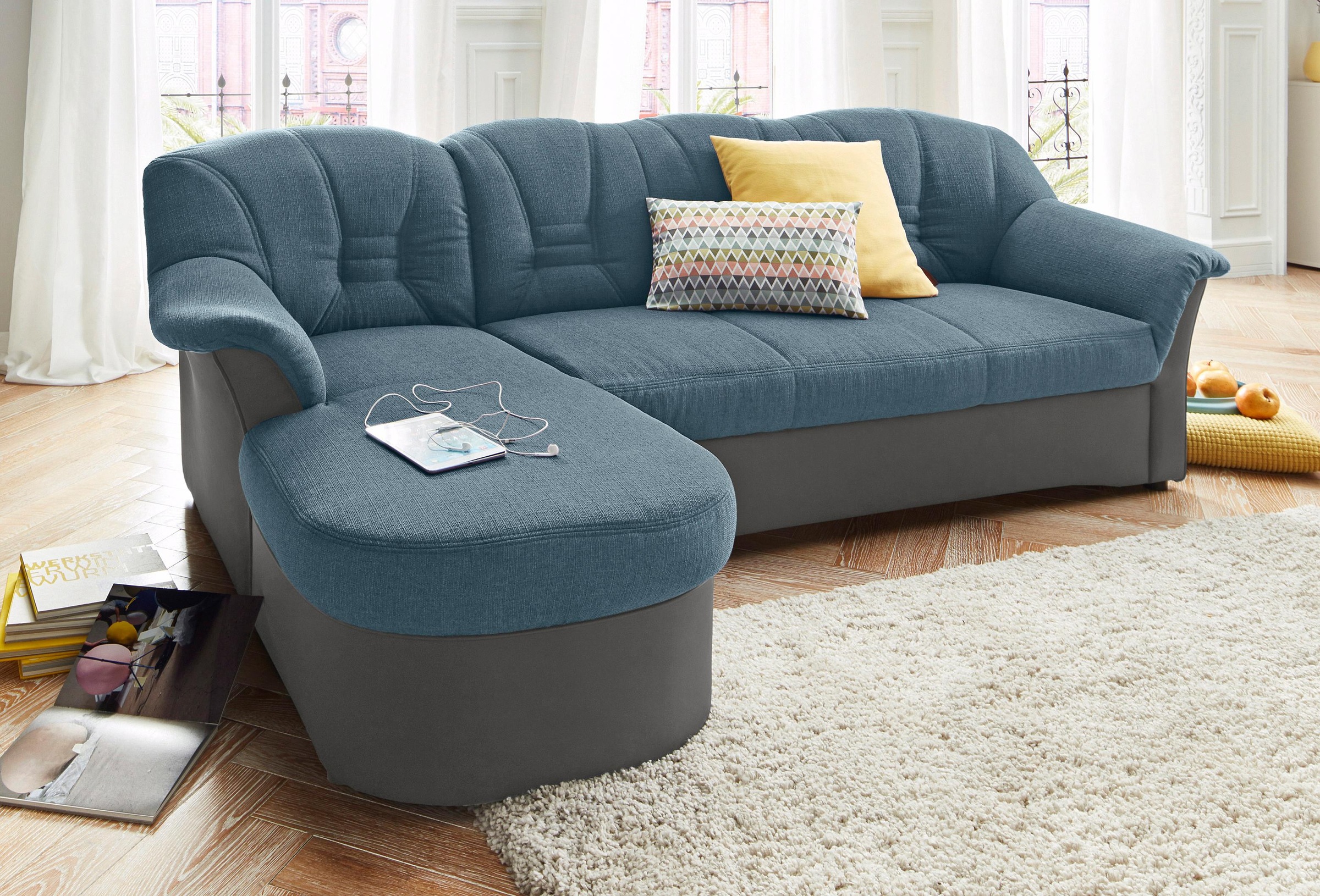 DOMO collection Ecksofa »Elva, zeitloses Design, elegante Rückensteppung, B günstig online kaufen