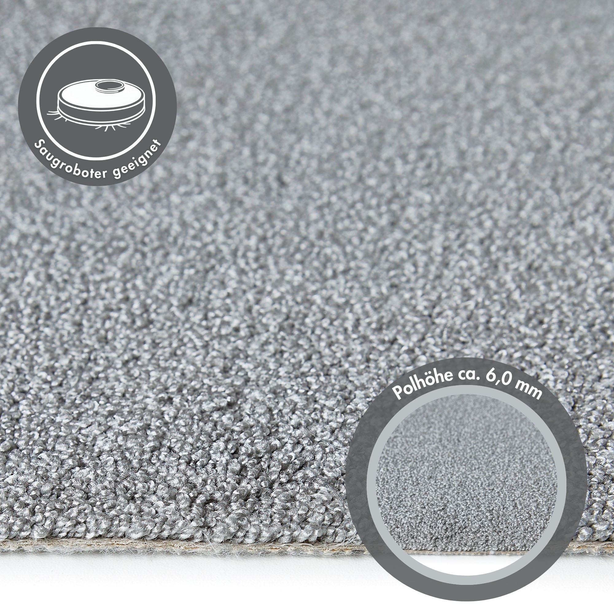 Andiamo Teppichboden »Rubinoy, Schlinge, Made in Belgium«, rechteckig, 0,8 mm Höhe, Breite 400 cm oder 500 cm, Wohnzimmer, strapazierfähig & robust