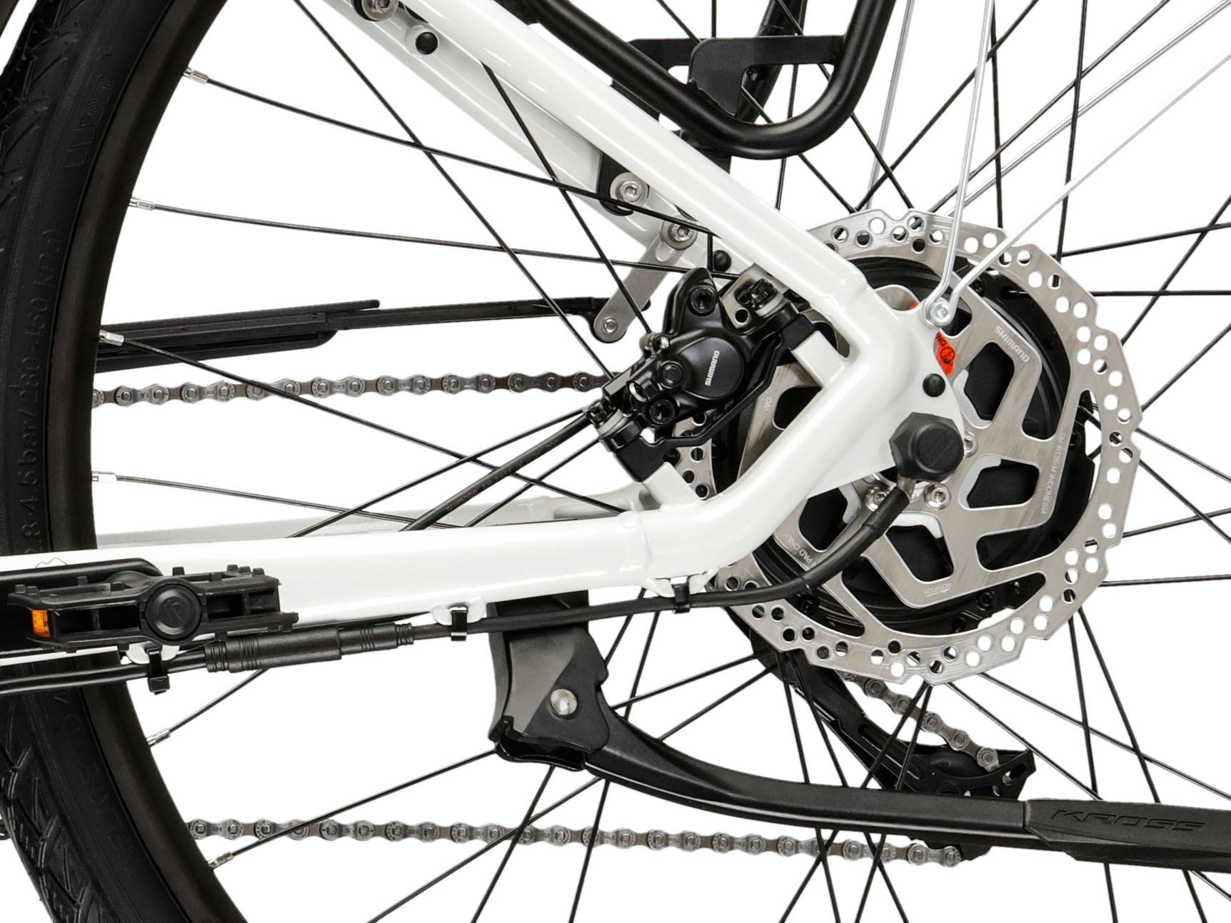 Kross »E-Trekkingbike Damen Trans Hybrid 1.0 28" weiß 8 Gänge« 8 Gang Shimano ACERA M3020 Schaltwerk Kettenschaltung Heckmotor 250 W Pedelec, Elektrofahrrad für Damen