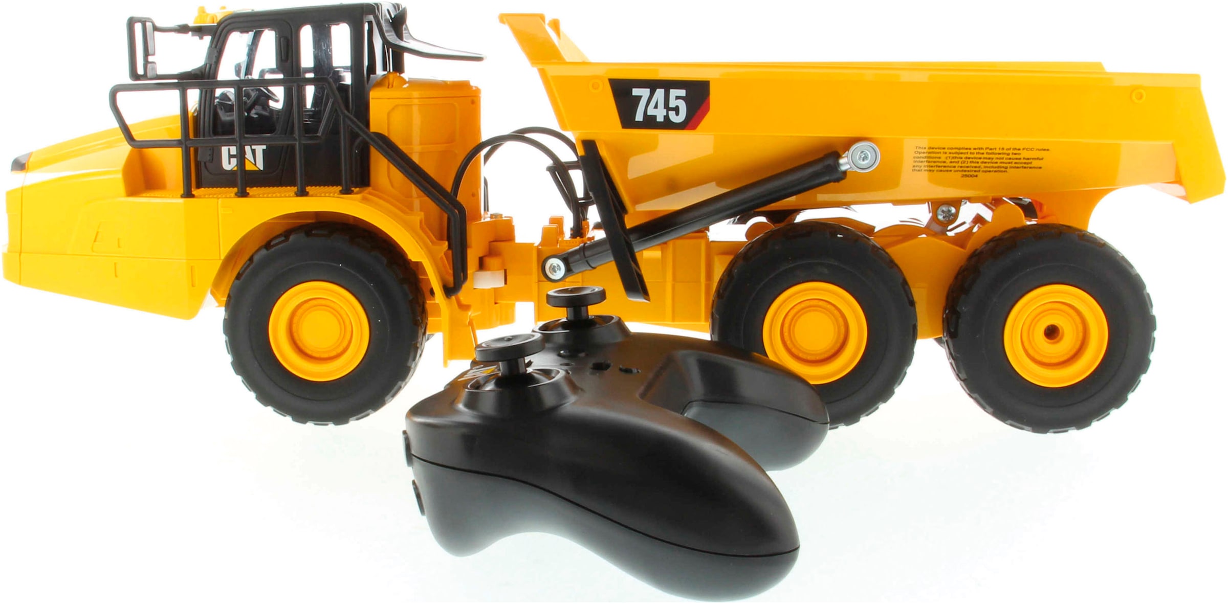 Carrera® RC-LKW »CAT 745 Gelenkmuldenkipper«, mit LED- und Soundfunktion