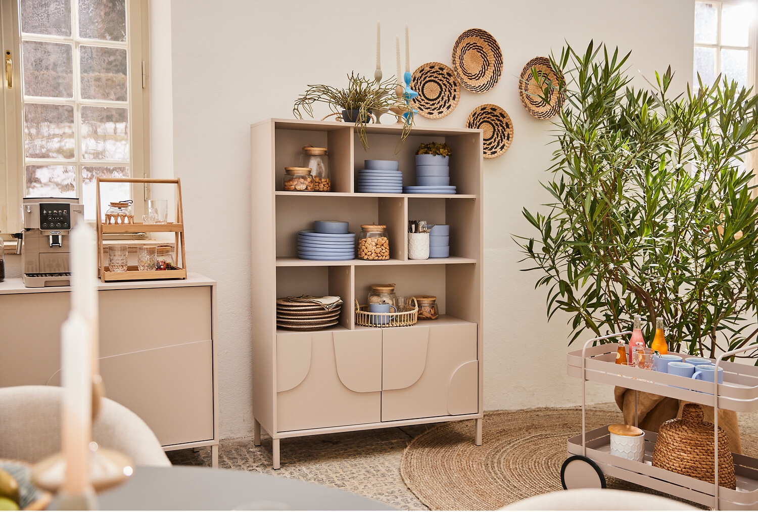 OTTO home Highboard »Stone« 3D-Design, Stauraum dekorativ & praktisch, Füße wählbar