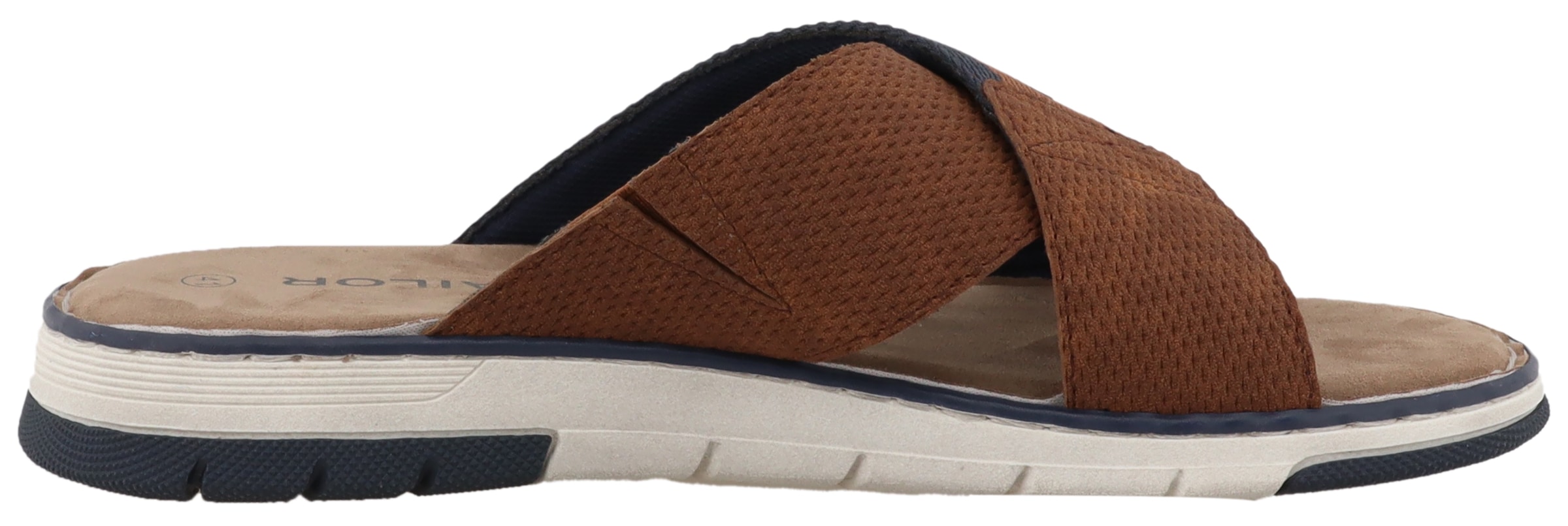 TOM TAILOR Pantolette, Sommerschuh, Schlupfschuh, Bequemschuh mit plakativem Logoschriftzug