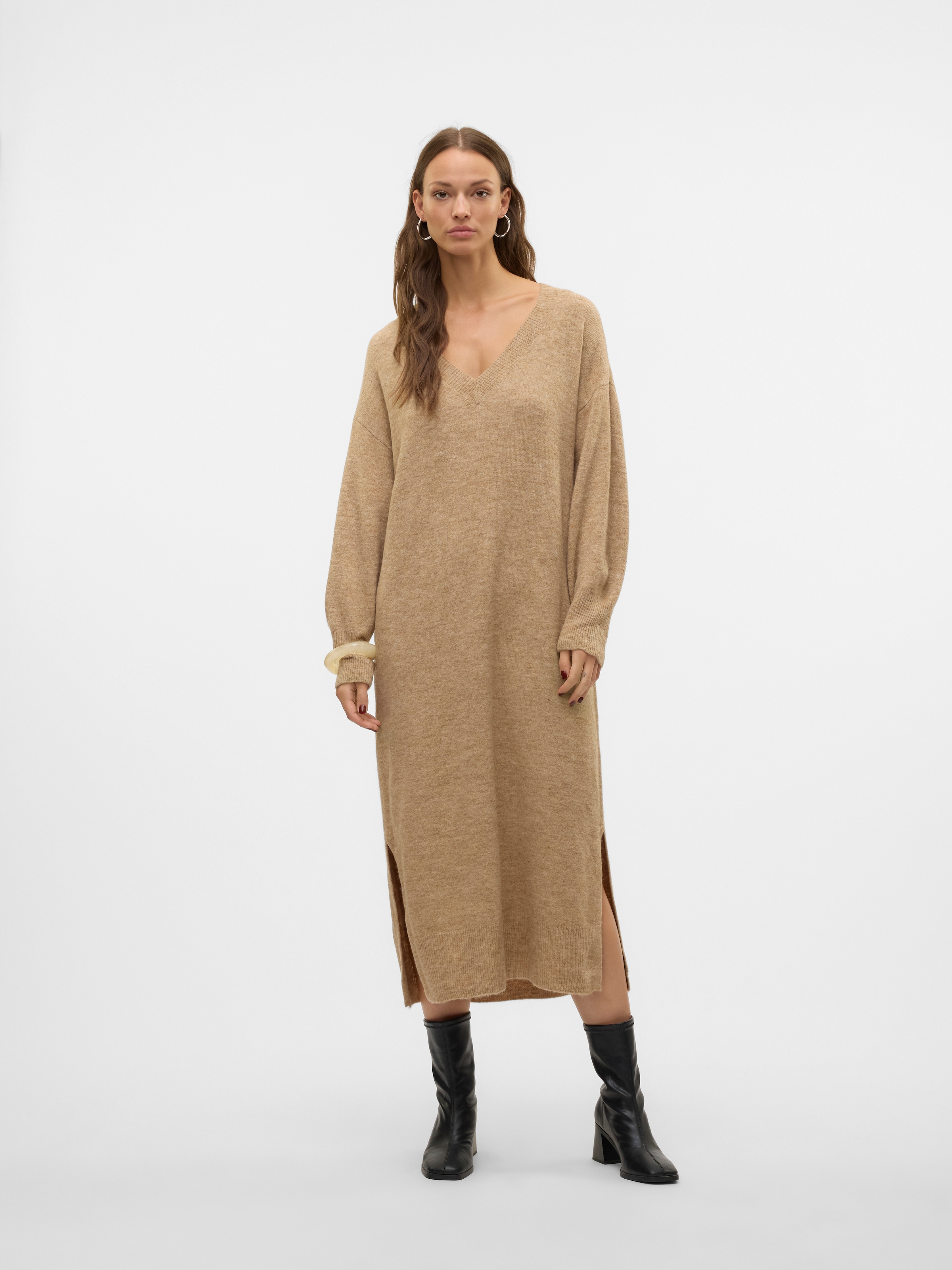 Vero Moda Strickkleid »VMJUPITER LS V-NECK CALF DRESS BF«