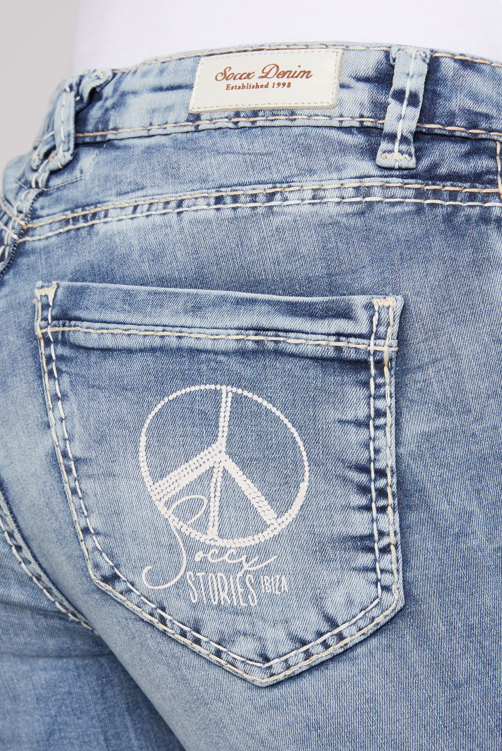 SOCCX Slim-fit-Jeans, mit verkürztem Bein