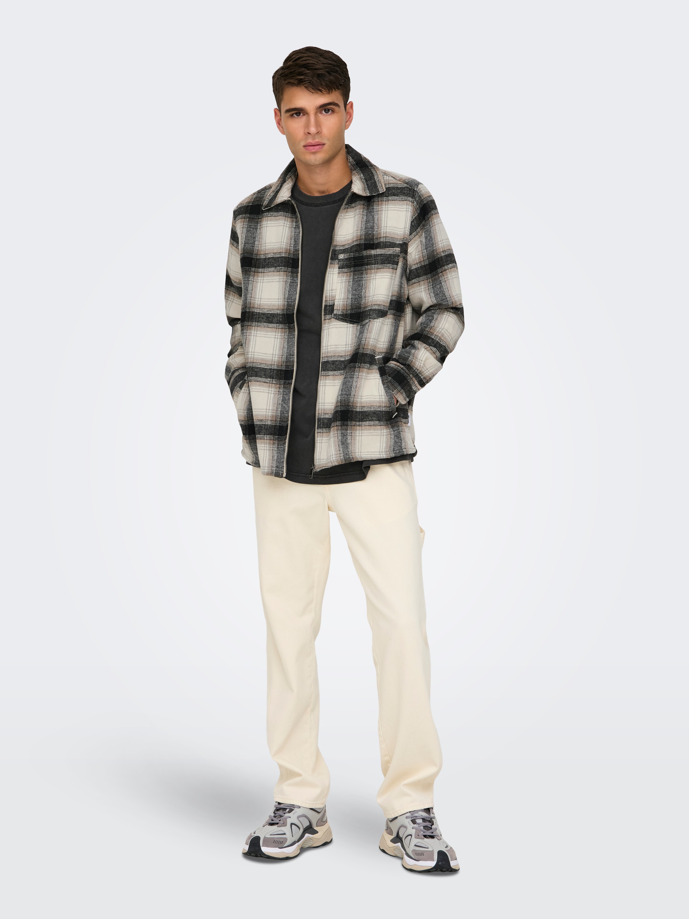 ONLY & SONS Langarmhemd »ONSAUSTIN WOOL ZIP OVERSHIRT«