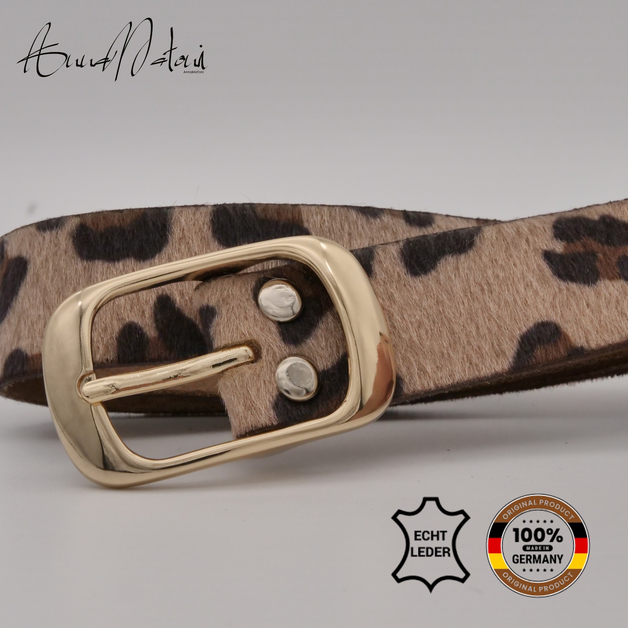 AnnaMatoni Ledergürtel »AnnaMatoni Damen Ledergürtel in hochwertigem Kunstfell in Leo«