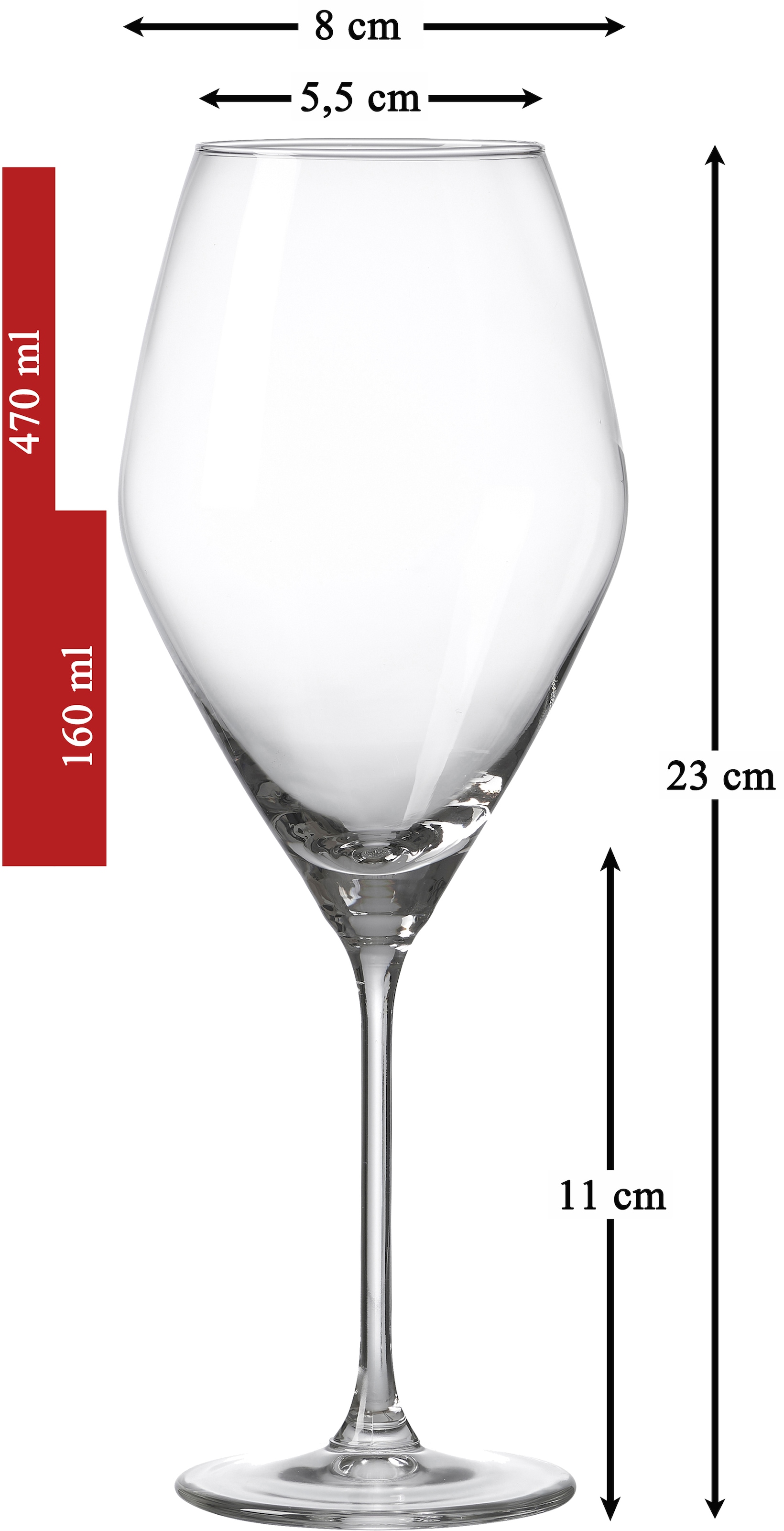 Ritzenhoff & Breker Rotweinglas »Salsa«, (Set, 6 tlg.), robust und kristallklar, 6-teilig